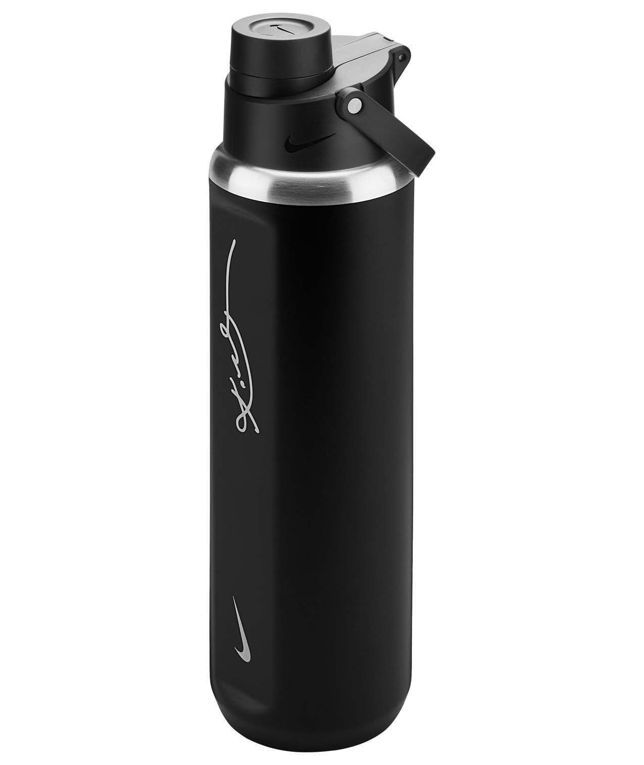 Nike Stainless Steel Recharge 24oz Chug Water Bottle - Black/Silver - BLACK/SILVER
