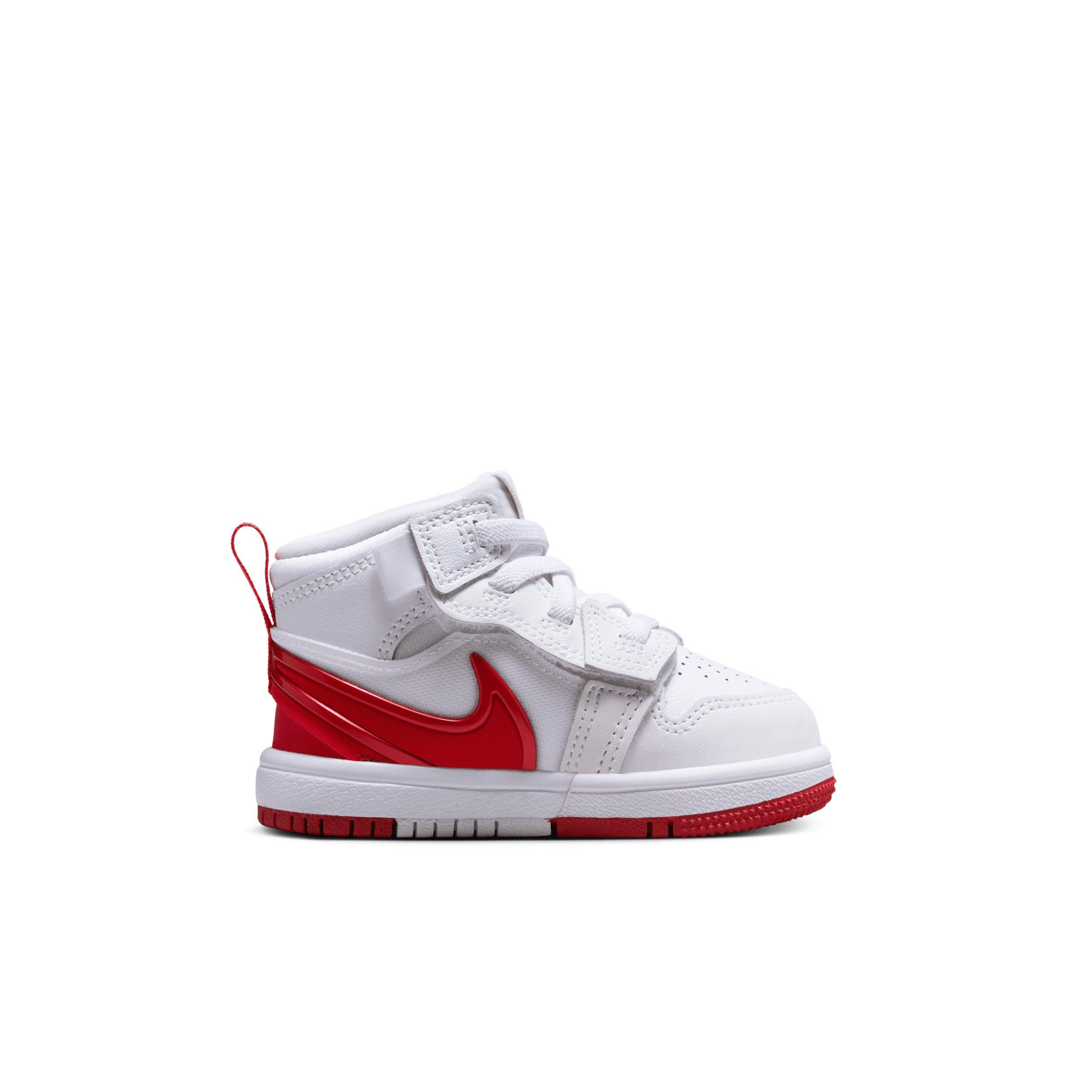 Jordan 1 Mid RM EasyOn Infant Boys' "White/Black/University Red" Shoe