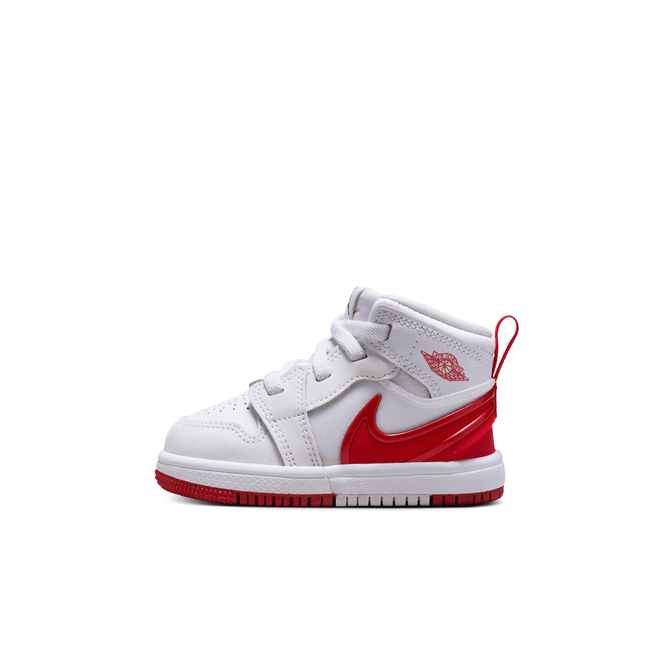Jordan 1 Mid RM EasyOn Infant Boys' "White/Black/University Red" Shoe