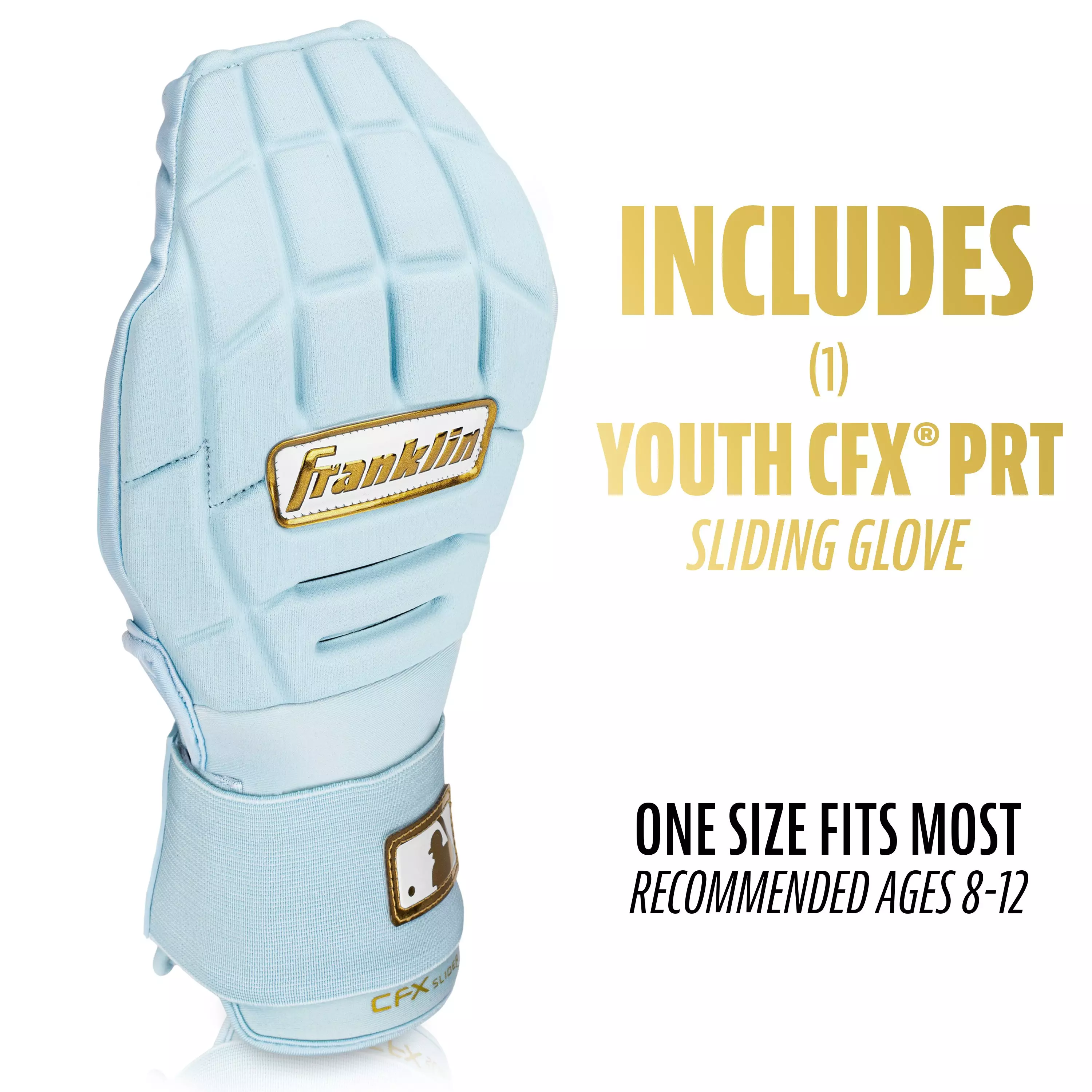 Franklin Sports MLB Youth CFX Slider PRT Protective Sliding Glove - Carolina Blue - CAROLINA BLUE