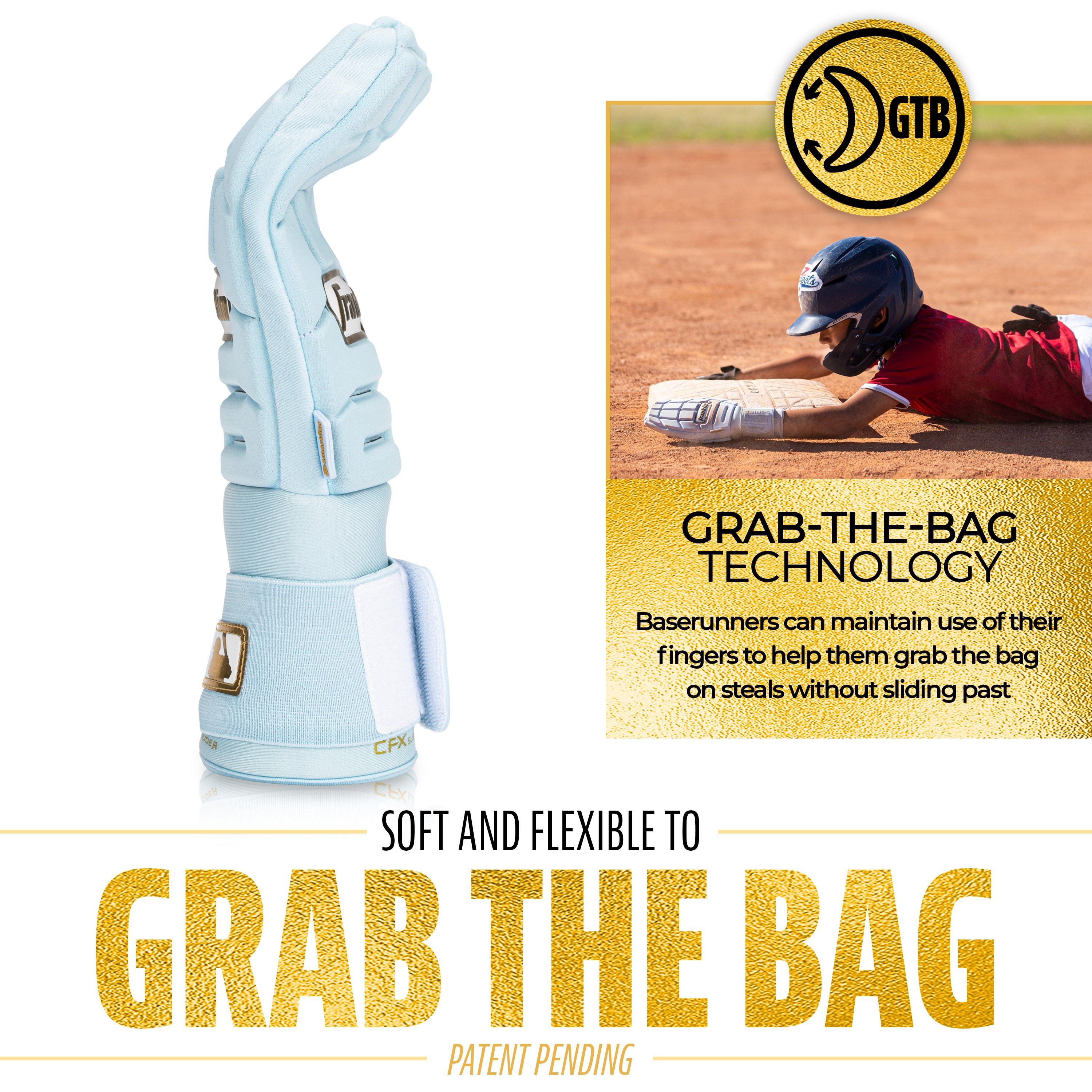 Franklin Sports MLB Youth CFX Slider PRT Protective Sliding Glove - Carolina Blue - CAROLINA BLUE Thumbnail View 4