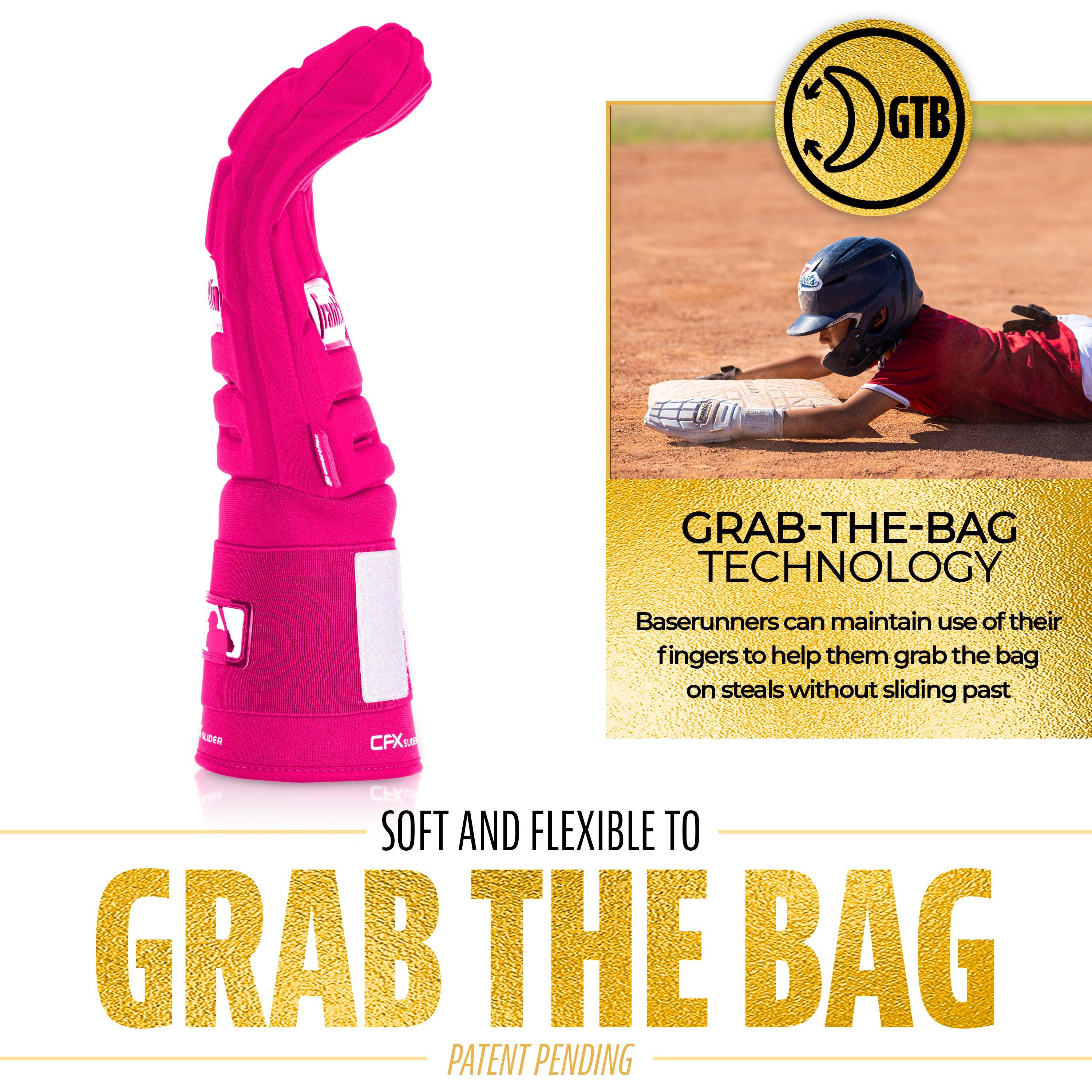 Franklin Sports MLB Youth CFX Slider PRT Protective Sliding Glove - Pink - PINK Thumbnail View 4