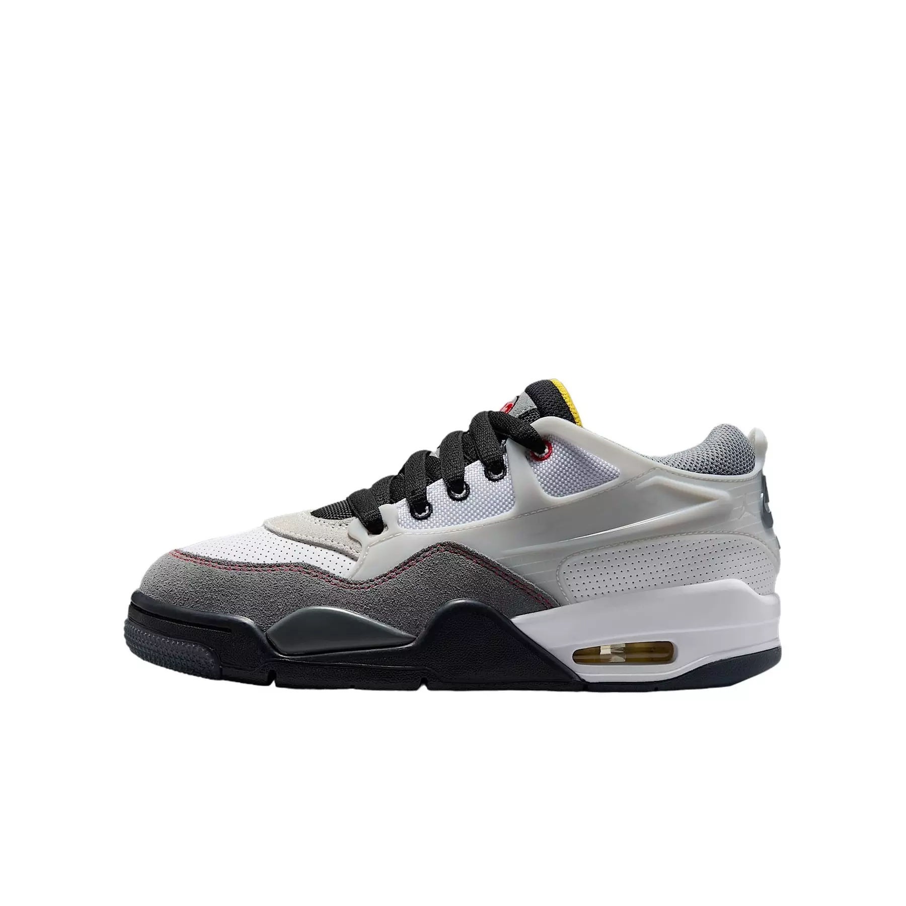 Jordan 4 RM Premium "White/Black/Smoke Grey/Fire Red" Grade School Boys' Shoe - WHITE/BLACK/GREY/RED