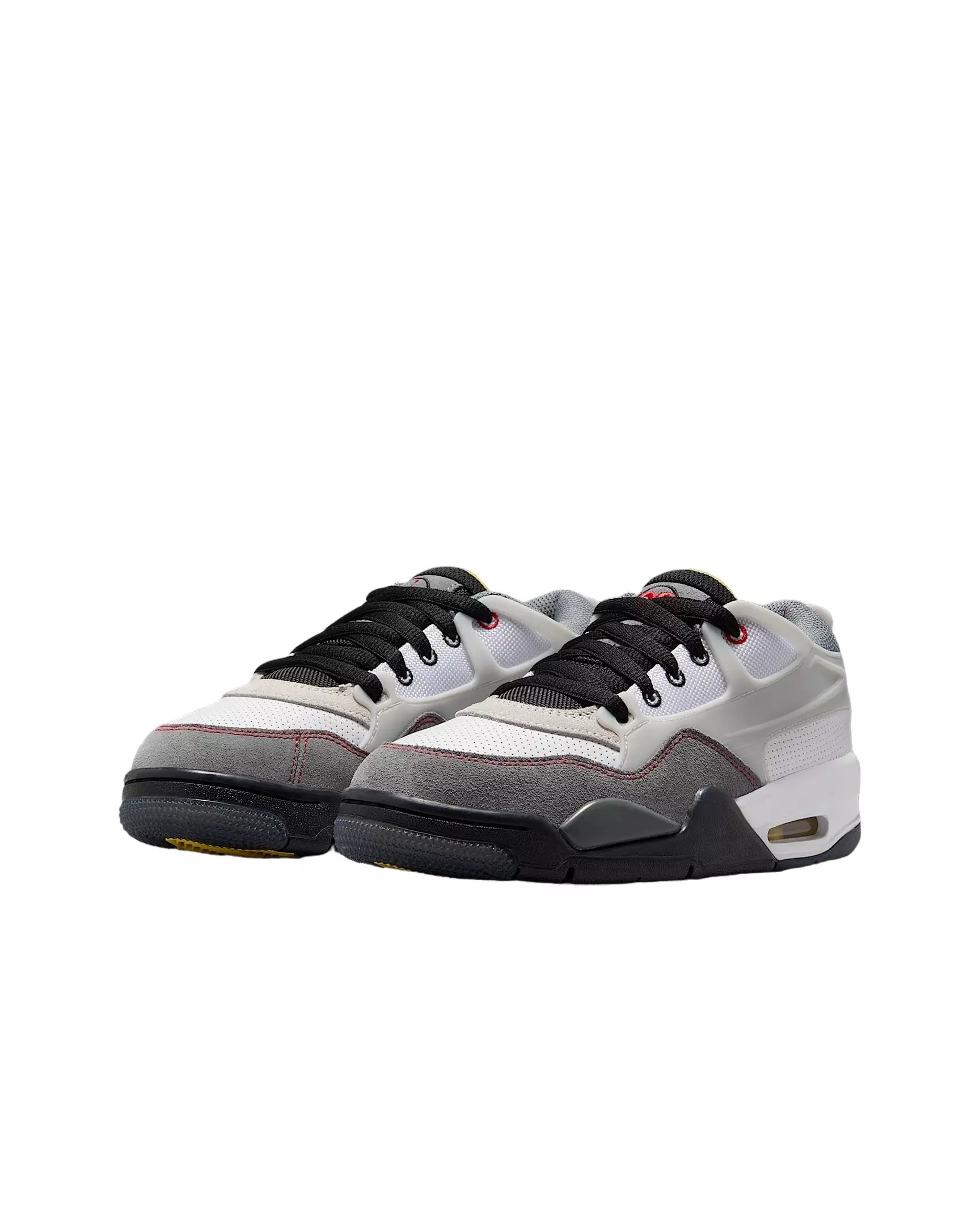 Jordan 4 RM Premium "White/Black/Smoke Grey/Fire Red" Grade School Boys' Shoe - WHITE/BLACK/GREY/RED