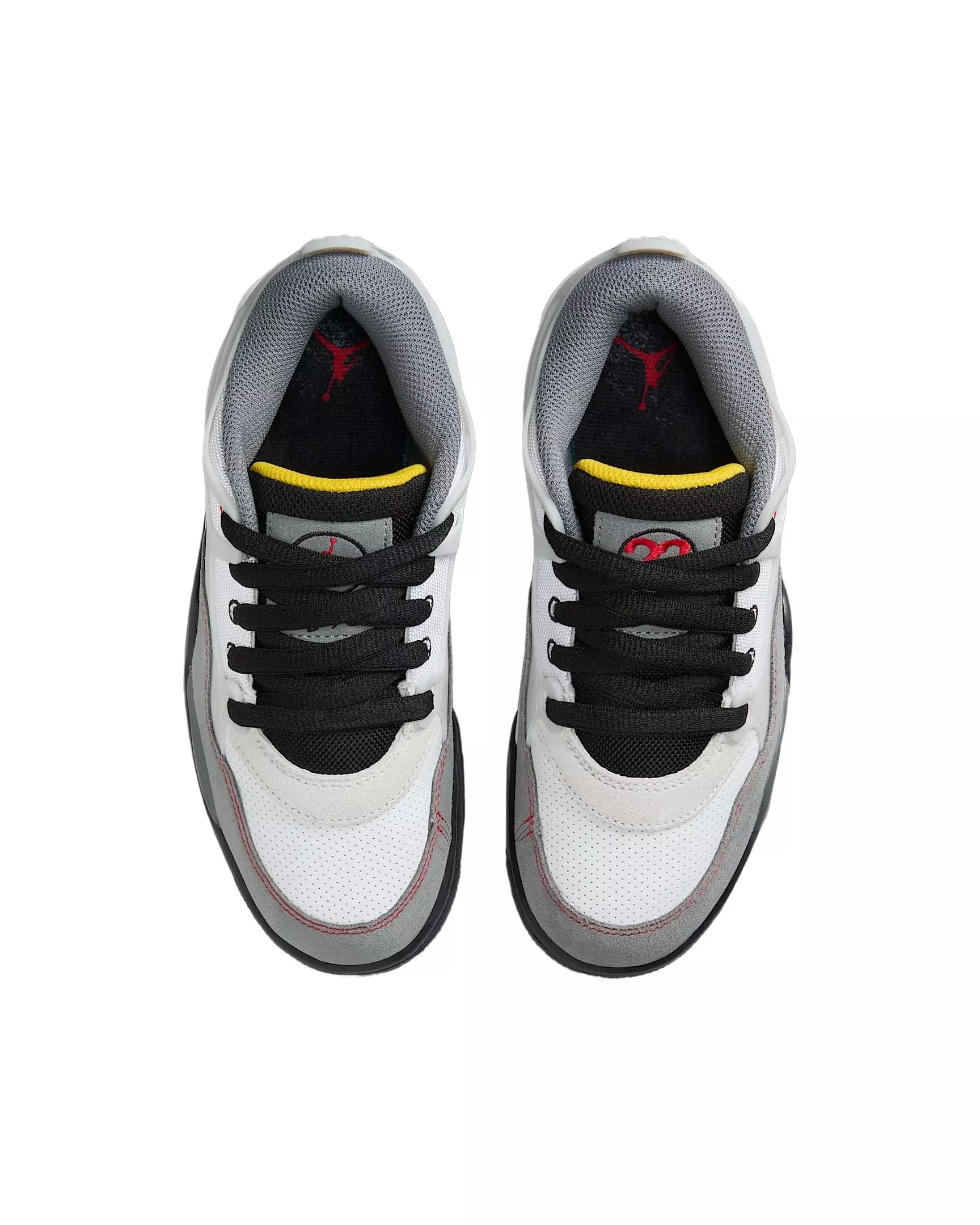 Jordan 4 RM Premium "White/Black/Smoke Grey/Fire Red" Grade School Boys' Shoe - WHITE/BLACK/GREY/RED