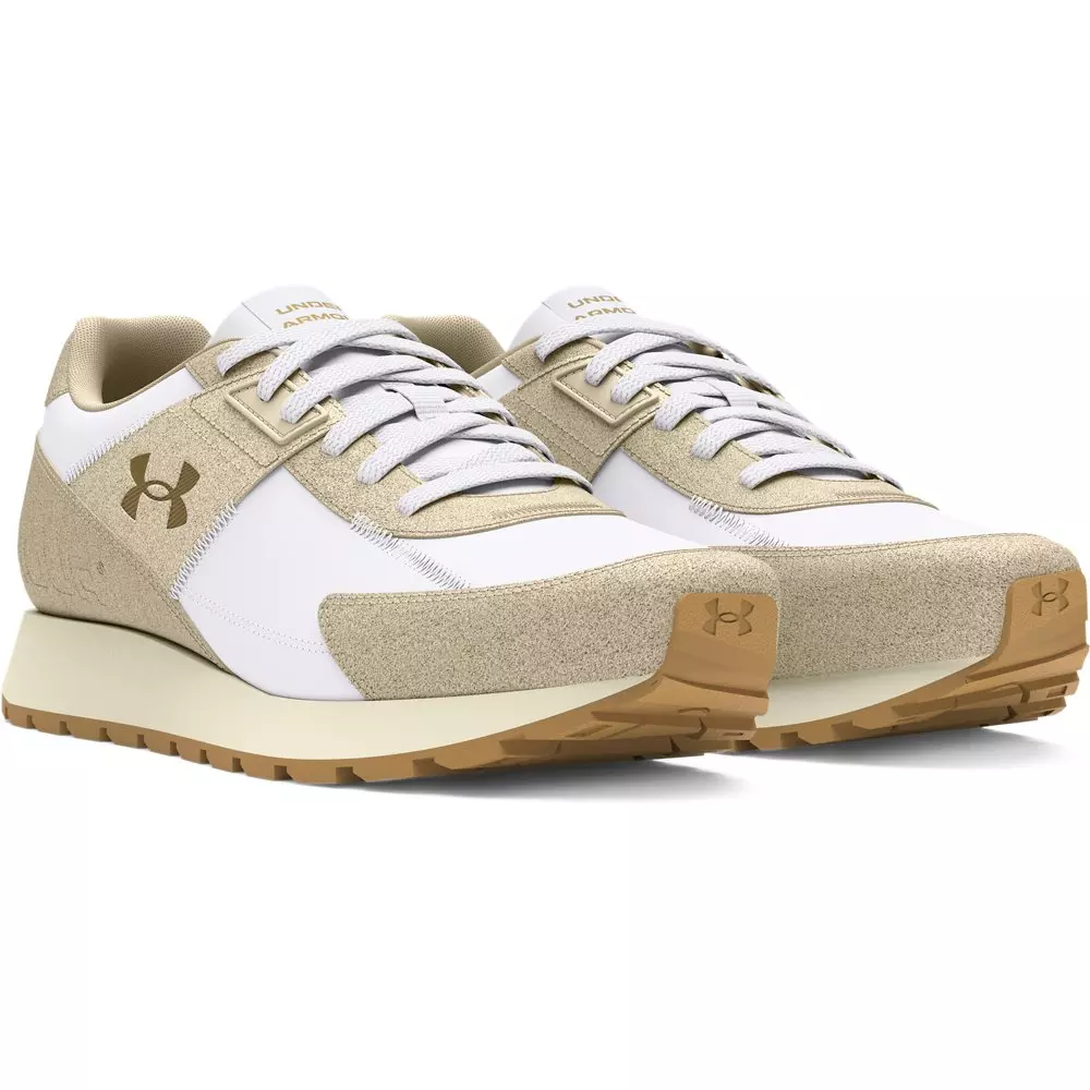 Under Armour Essential Runner "White/Khaki Base/Metallic Gold" Women's Running Shoe - WHITE/KHAKI/GOLD