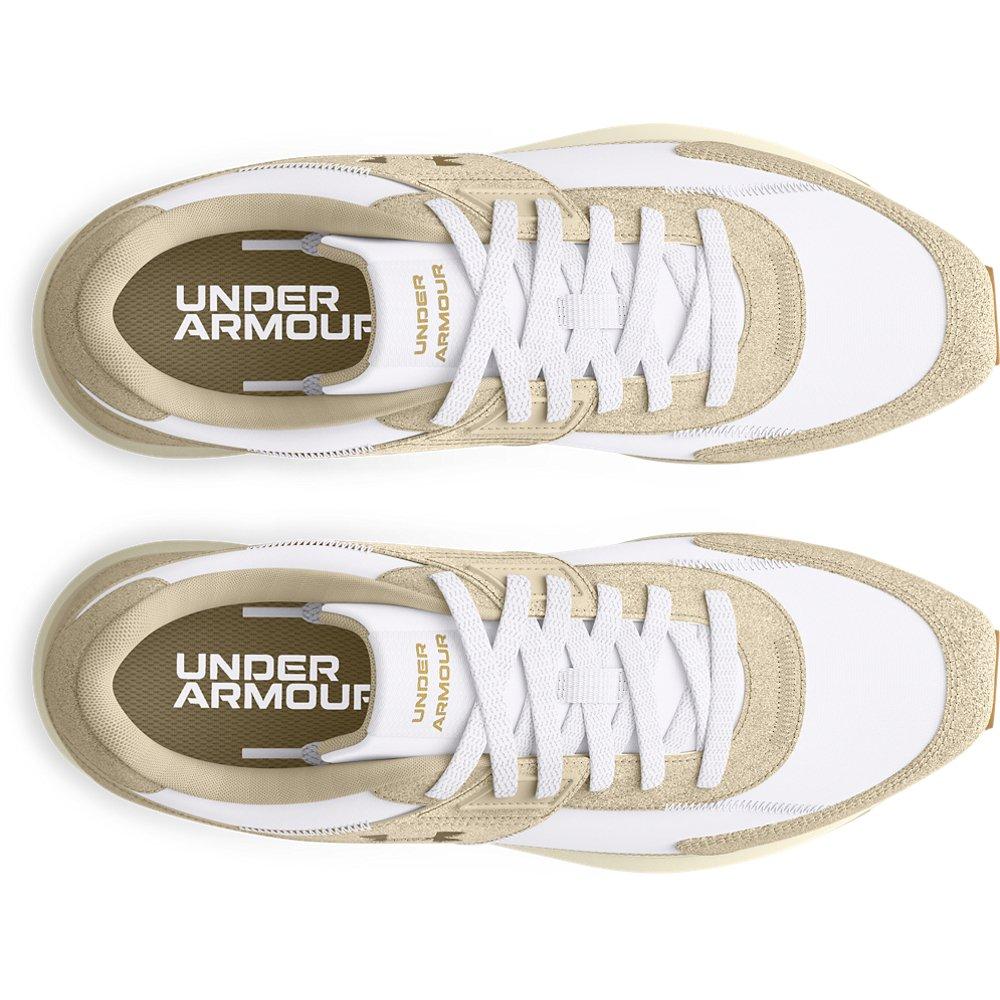 Under Armour Essential Runner "White/Khaki Base/Metallic Gold" Women's Running Shoe - WHITE/KHAKI/GOLD Thumbnail View 4