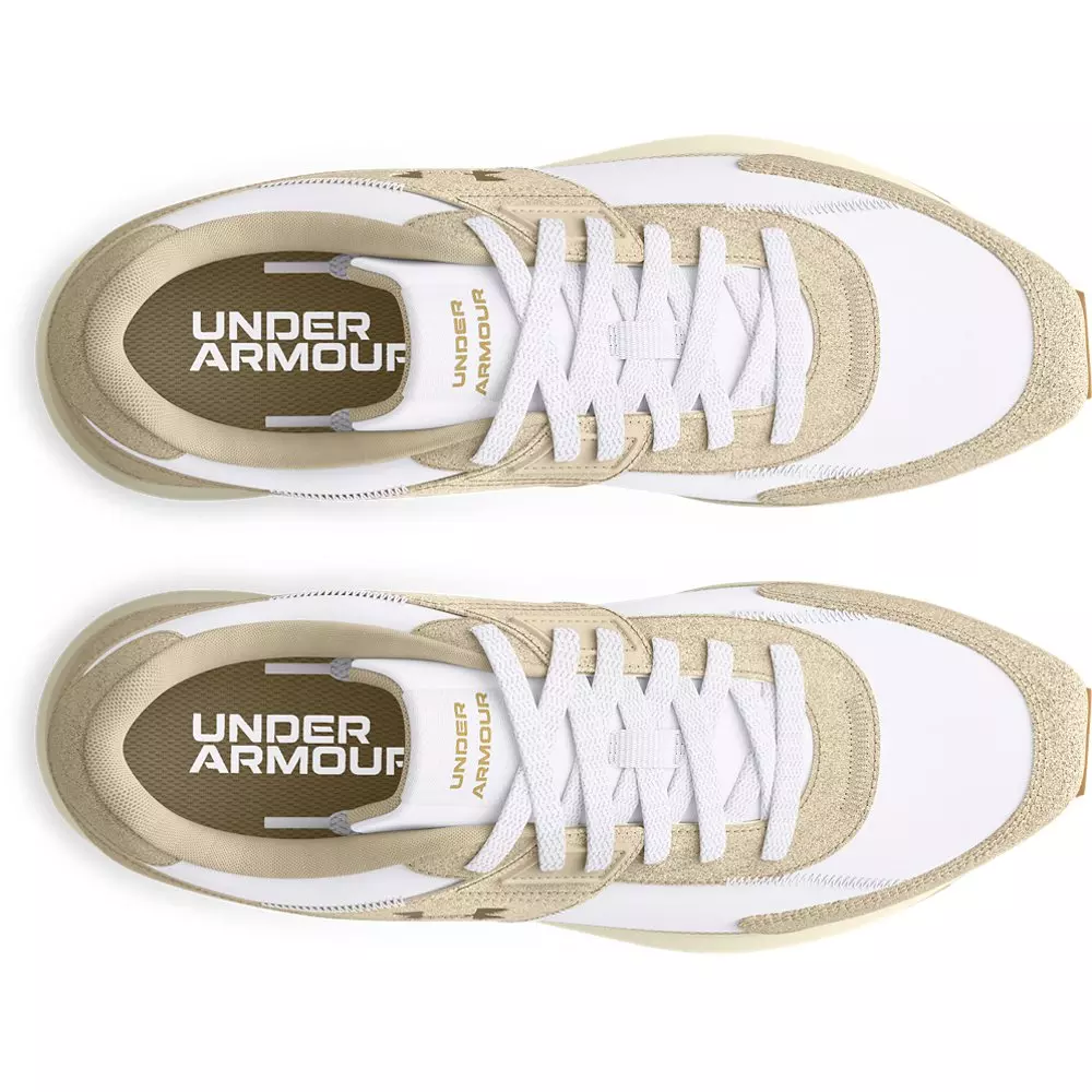 Under Armour Essential Runner "White/Khaki Base/Metallic Gold" Women's Running Shoe - WHITE/KHAKI/GOLD