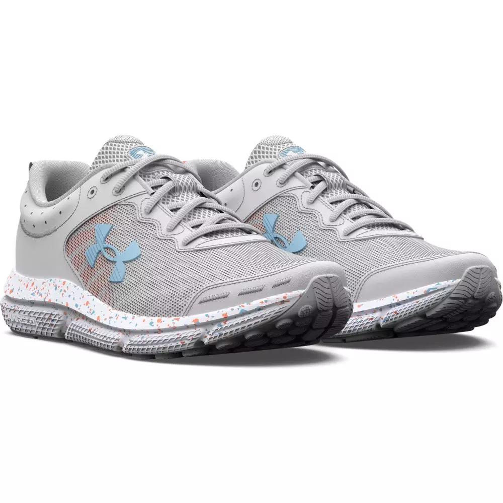 Under Armour Charged Assert 10 Paint Splatter "Halo Gray/Blizzard" Women's Running Shoe - HALO GREY/BLIZZARD