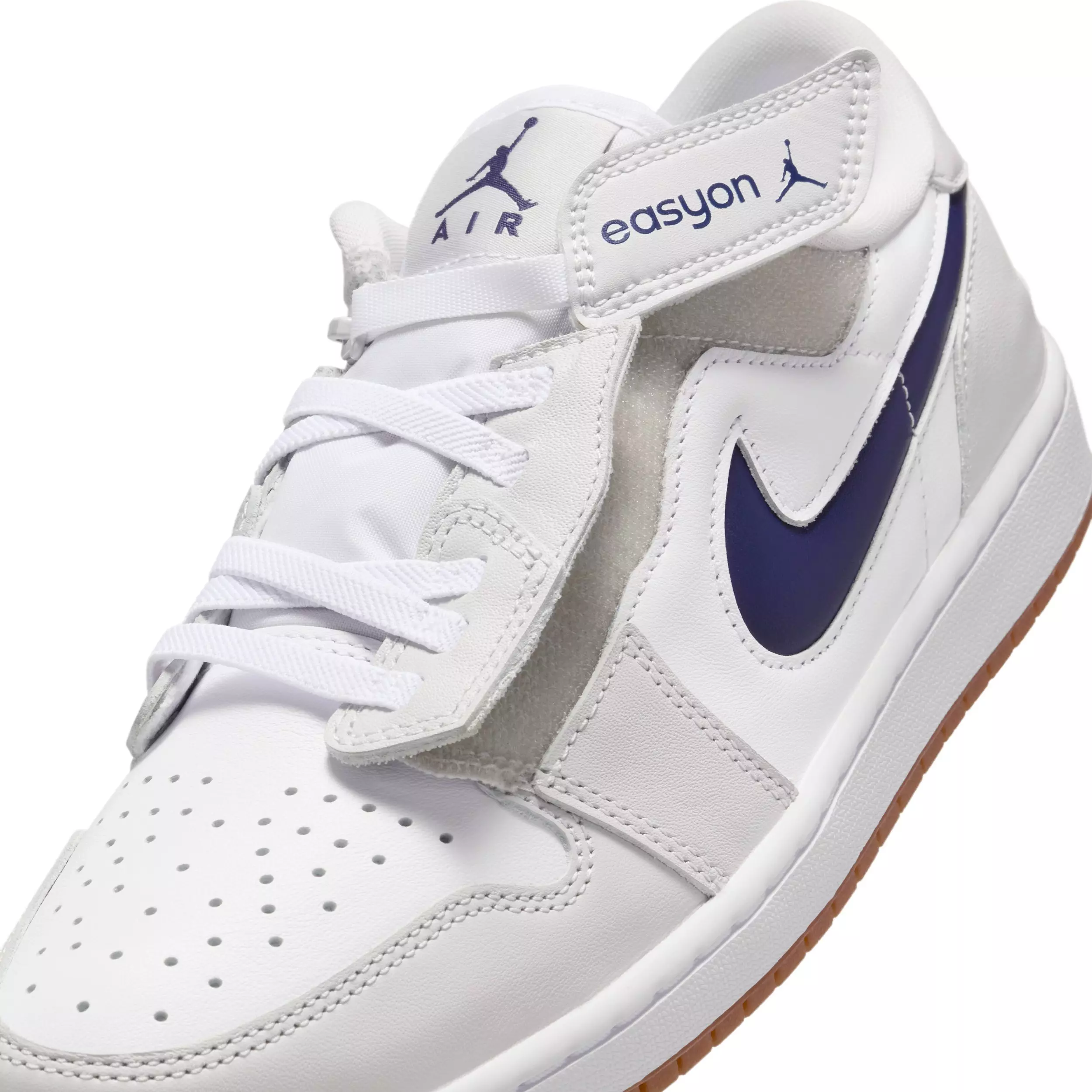Jordan 1 Low EasyOn "White/Neutral Grey/Gum Medium Brown/Midnight Navy" Men's Shoe - WHITE/GREY/MD BROWN/NAVY