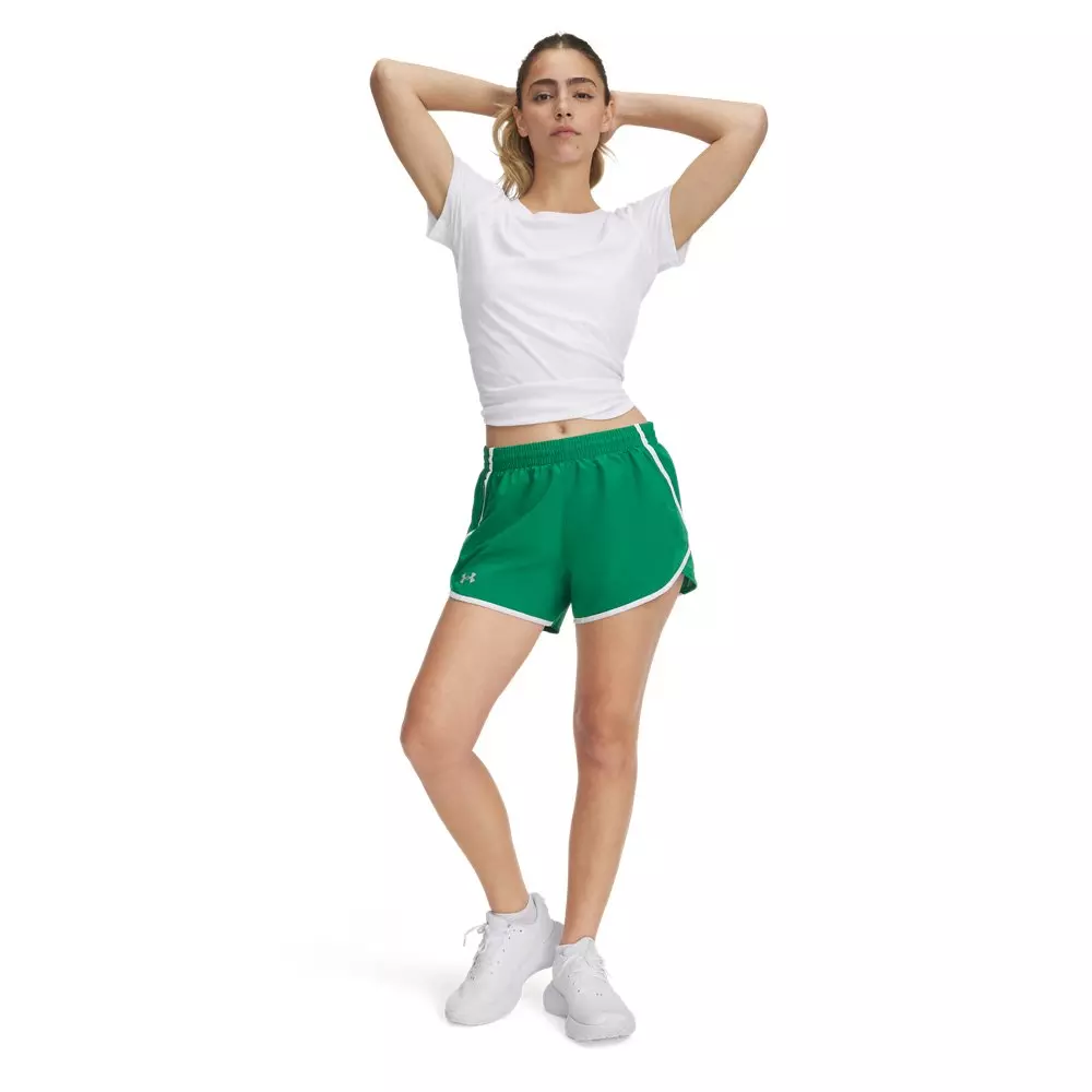 Under Armour Women's Fly-By 3" Shorts -Green/White - GREEN/WHITE