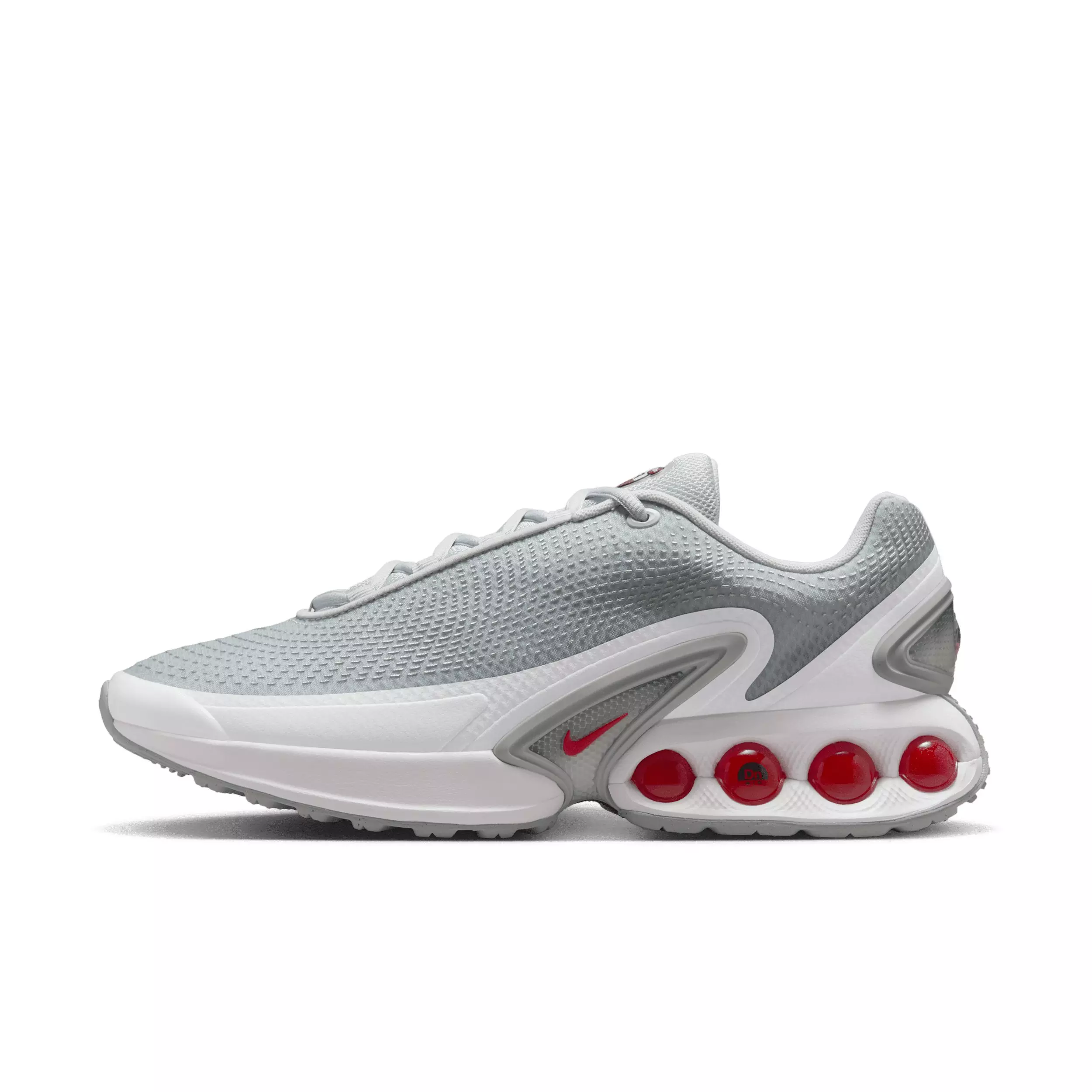 Nike Air Max Dn "Pure Platinum/Wolf Grey/Metallic Silver/University Red" Men's Shoe - PLATINUM/GREY/SILVER/RED
