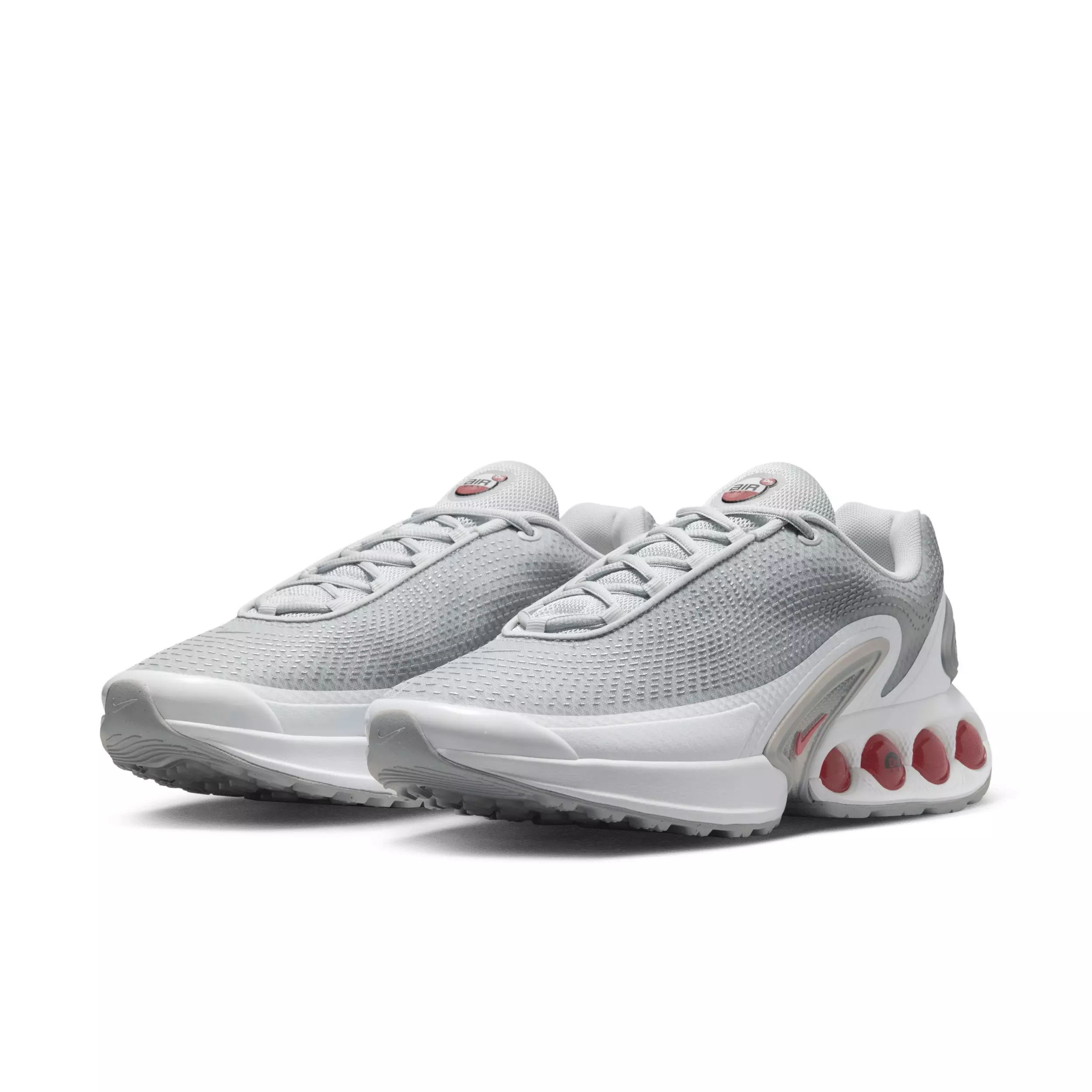 Nike Air Max Dn "Pure Platinum/Wolf Grey/Metallic Silver/University Red" Men's Shoe - PLATINUM/GREY/SILVER/RED