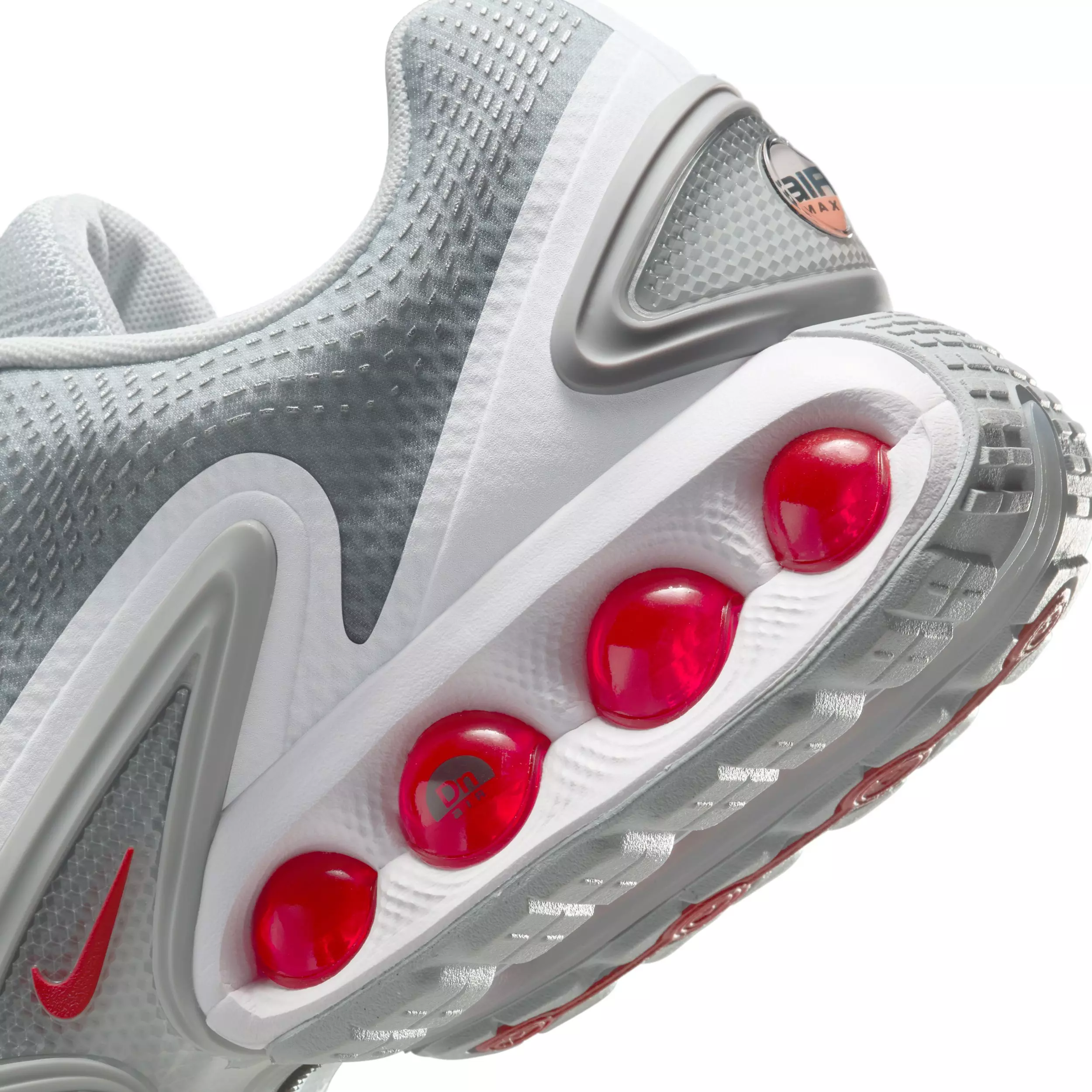 Nike Air Max Dn "Pure Platinum/Wolf Grey/Metallic Silver/University Red" Men's Shoe - PLATINUM/GREY/SILVER/RED