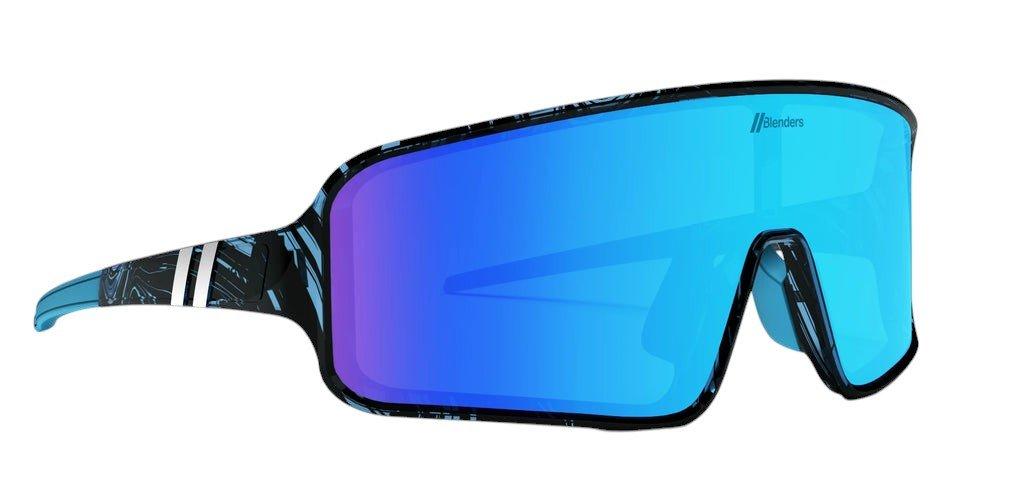 Blenders Youth Eclipse Small Blue Print Sunglasses - BLUE