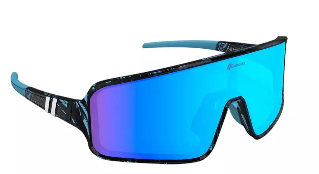 Blenders Youth Eclipse Small Blue Print Sunglasses - BLUE