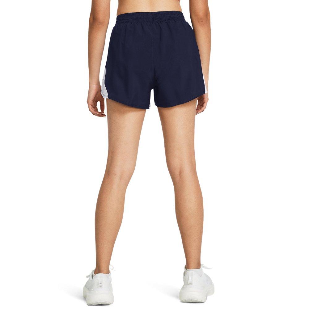 Under Armour Women's Fly-By 3" Shorts -Navy/White - NAVY/WHITE Thumbnail View 2