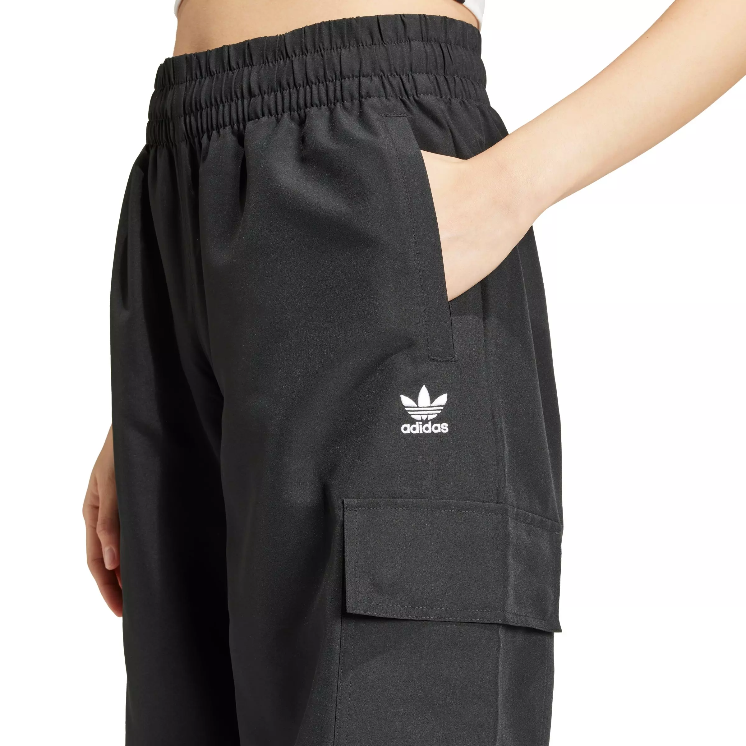 adidas Women's Originals Adicolor 3-Stripes Cargo Tracksuit Bottoms - Black - BLACK