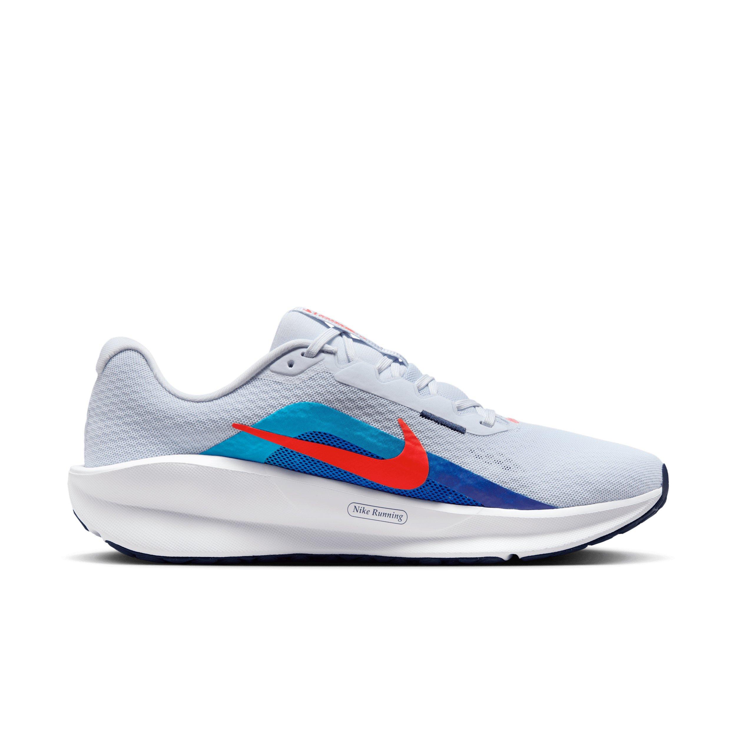 Nike Downshifter 13 "Football Grey/Deep Night/Blue Lightning/Bright Crimson" Men's Running Shoe - GREY/NIGHT/BLUE/CRIMSON Thumbnail View 1