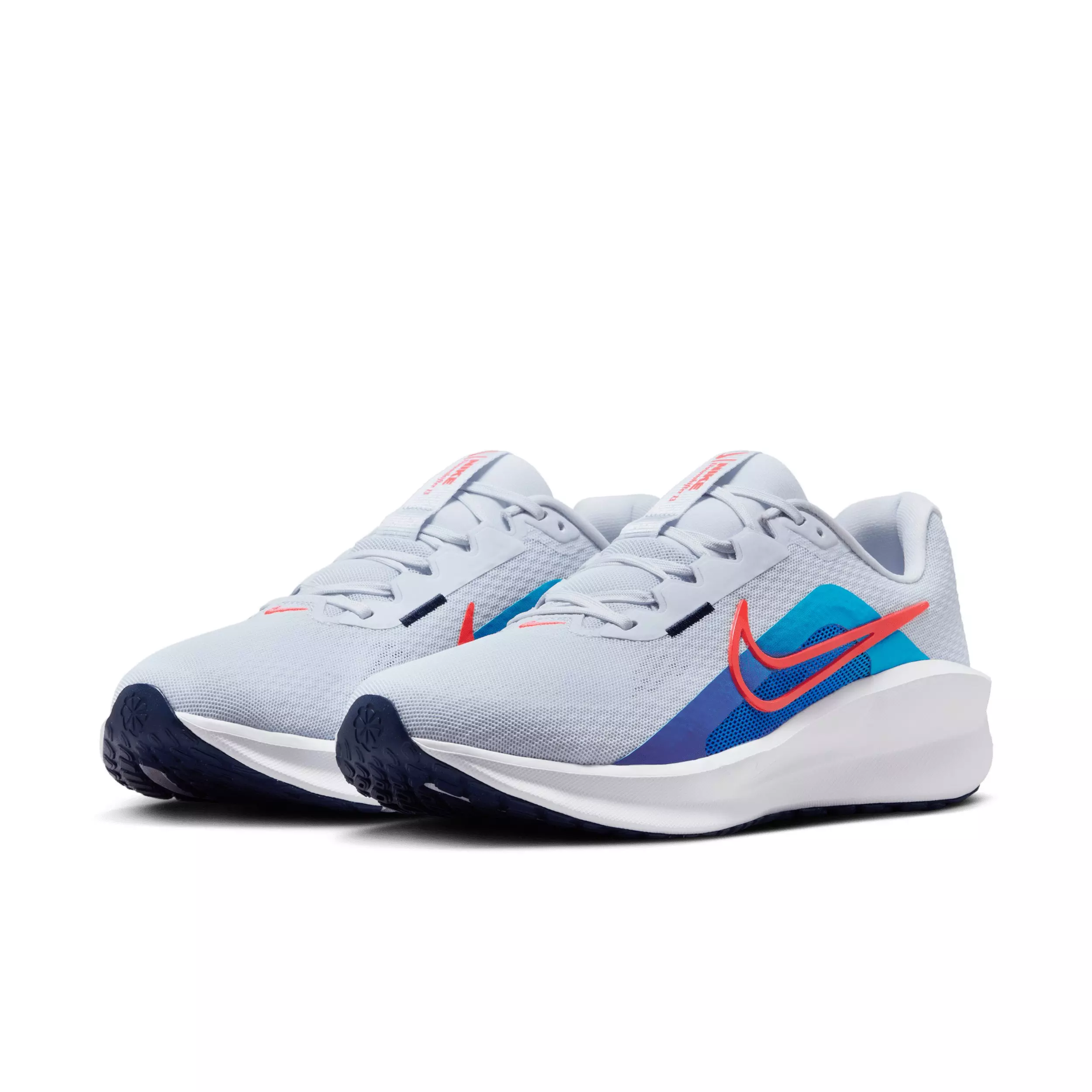 Nike Downshifter 13 "Football Grey/Deep Night/Blue Lightning/Bright Crimson" Men's Running Shoe - GREY/NIGHT/BLUE/CRIMSON