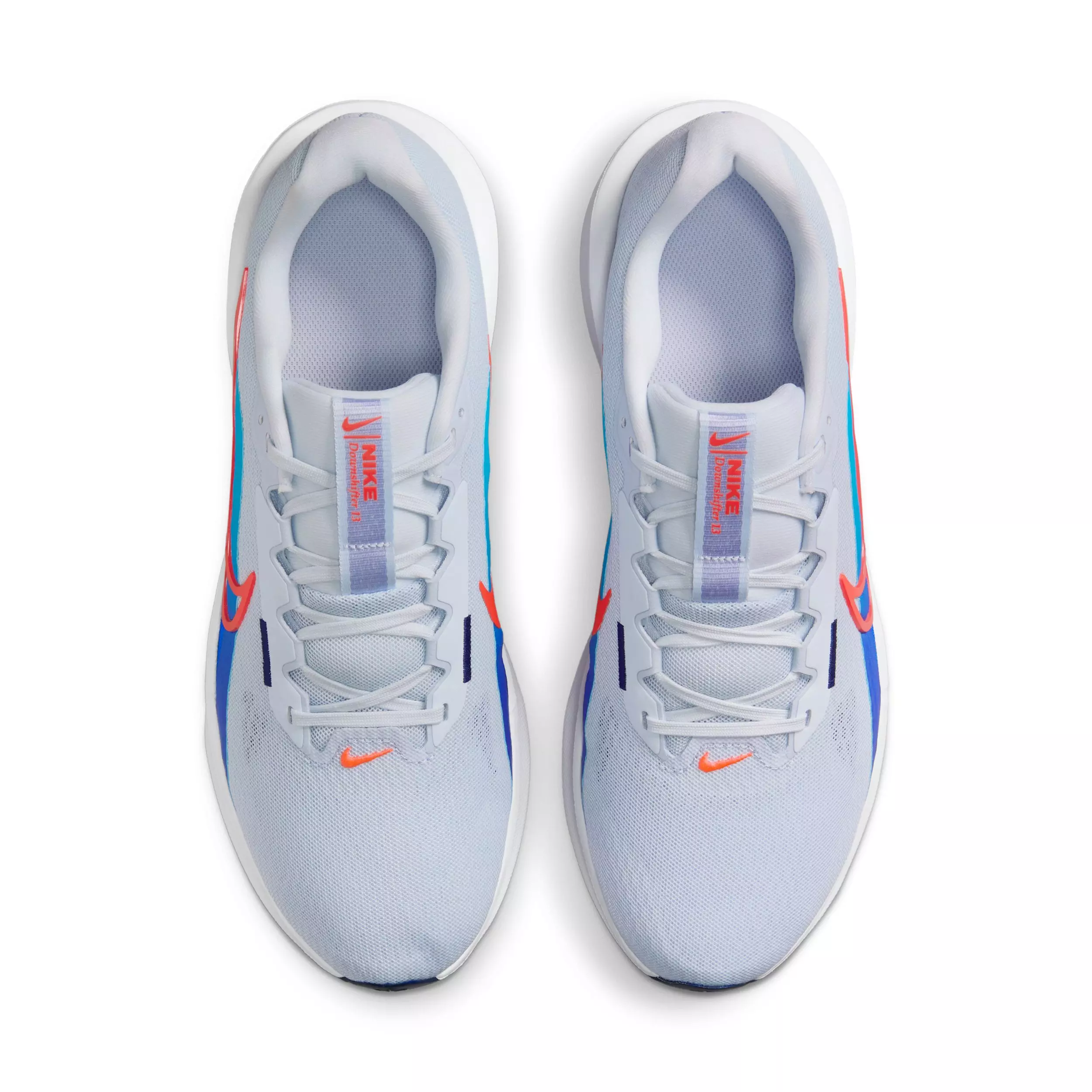 Nike Downshifter 13 "Football Grey/Deep Night/Blue Lightning/Bright Crimson" Men's Running Shoe - GREY/NIGHT/BLUE/CRIMSON