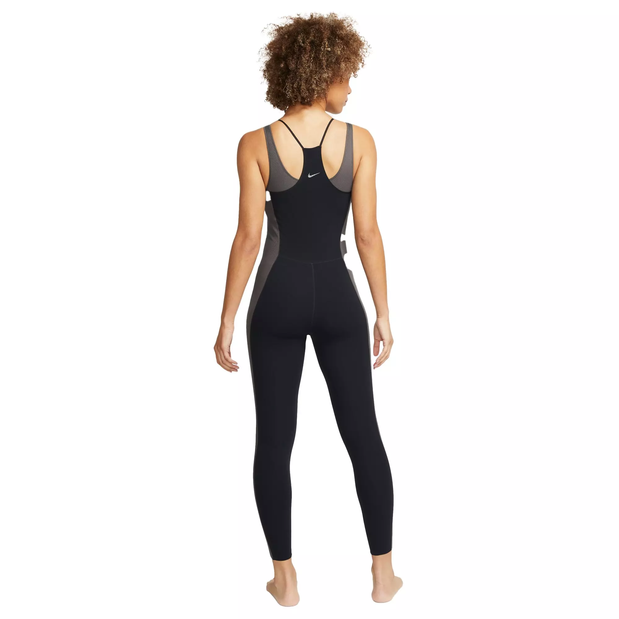 Nike Women's Yoga Dri-FIT Luxe 7/8 Color-Block Jumpsuit - BLACK