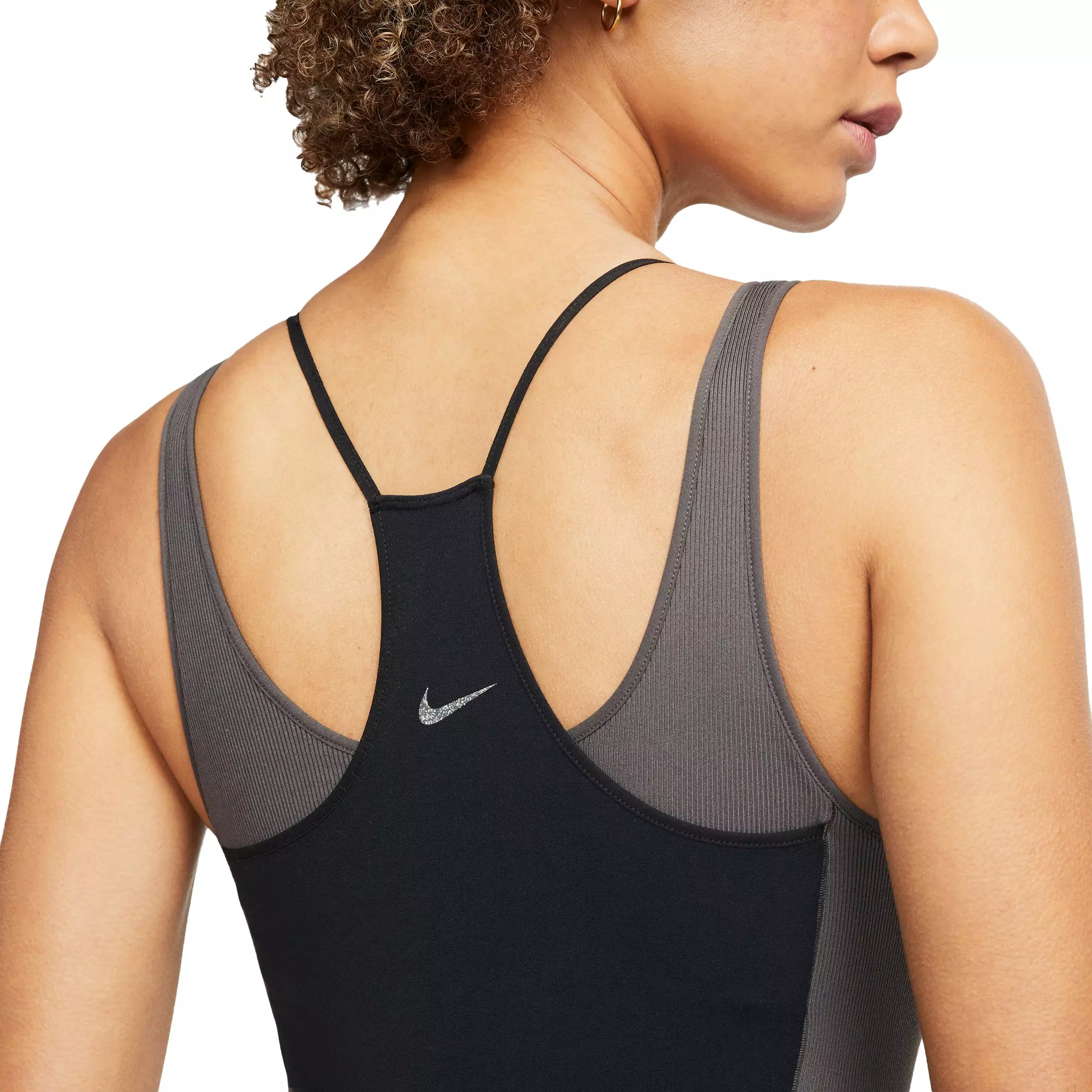 Nike Women's Yoga Dri-FIT Luxe 7/8 Color-Block Jumpsuit - BLACK