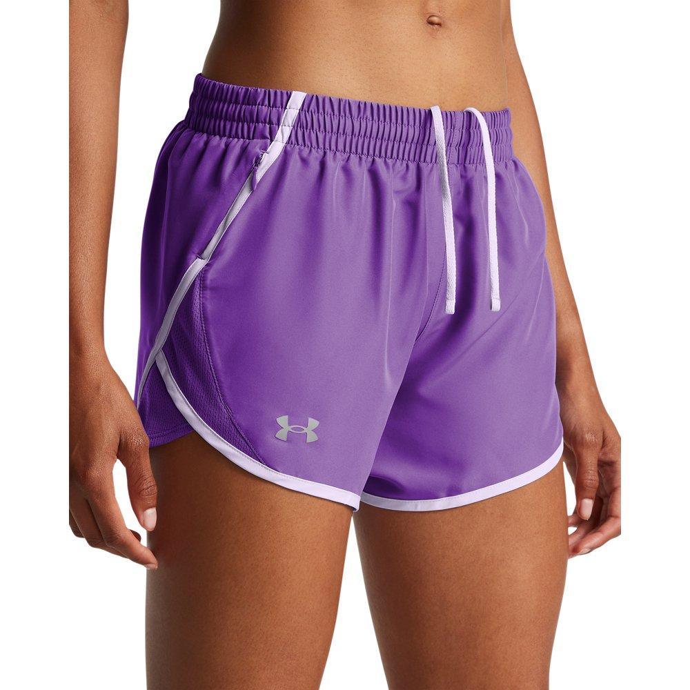 Under Armour Women's Fly-By 3" Shorts -Purple - PURPLE Thumbnail View 3