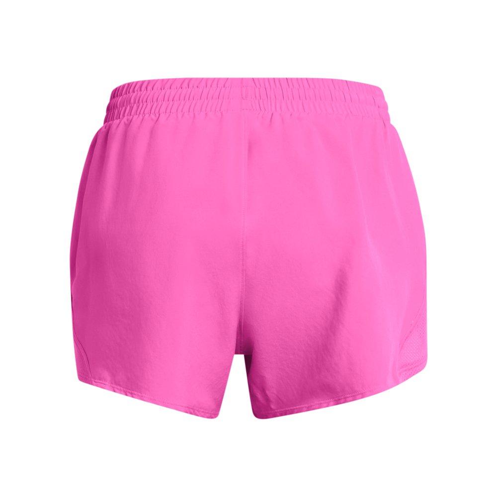 Under Armour Women's Fly-By 3" Shorts -Hot Pink - HOT PINK Thumbnail View 6