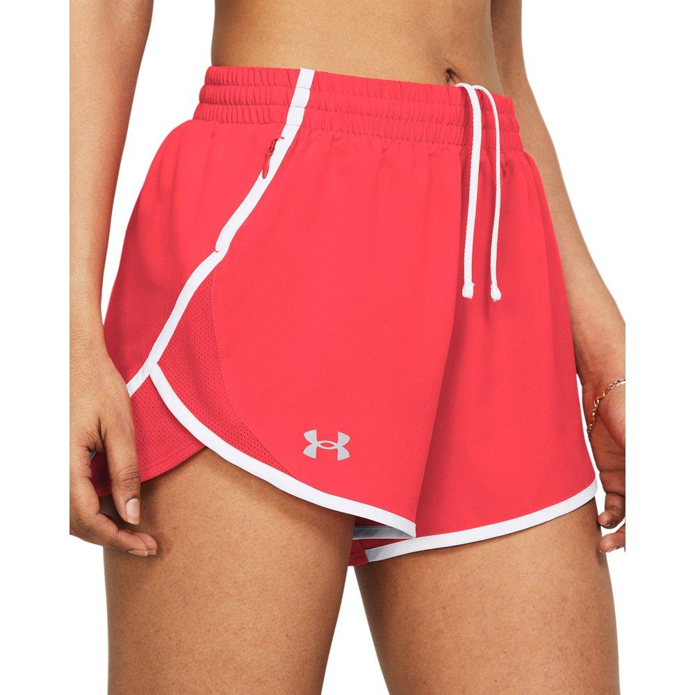 Under Armour Women's Fly-By 3" Shorts -Red/White - RED/WHITE Thumbnail View 3