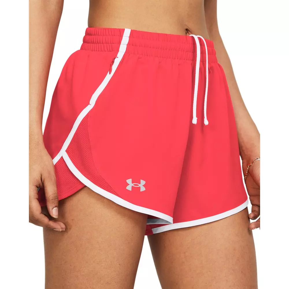 Under Armour Women's Fly-By 3" Shorts -Red/White - RED/WHITE
