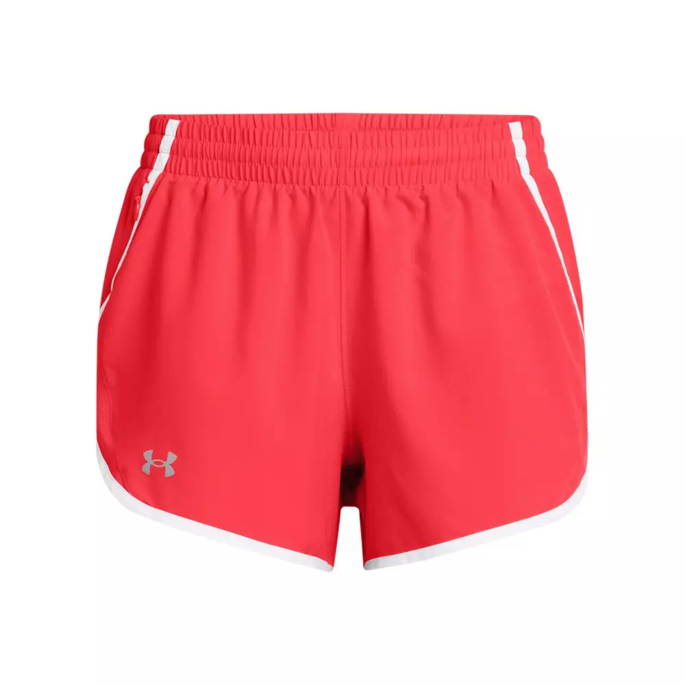 Under Armour Women's Fly-By 3" Shorts -Red/White - RED/WHITE
