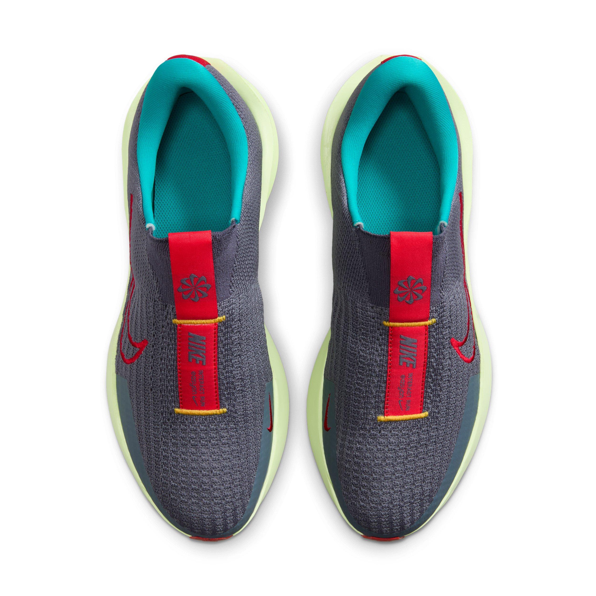 Nike Interact Run EasyOn "Light Carbon/Barely Volt/Laser Orange/Light Crimson" Men's Running Shoe - LT CARBON/VOLT/ORANGE/LT CRIMSON Thumbnail View 4