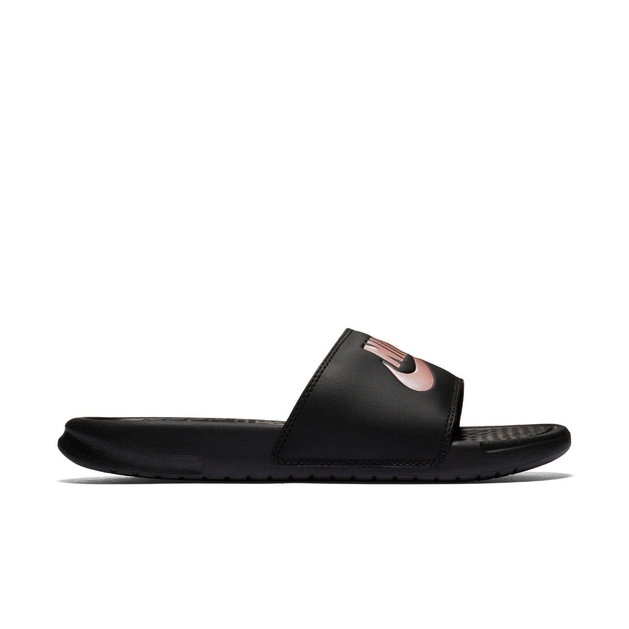 nike benassi gold black