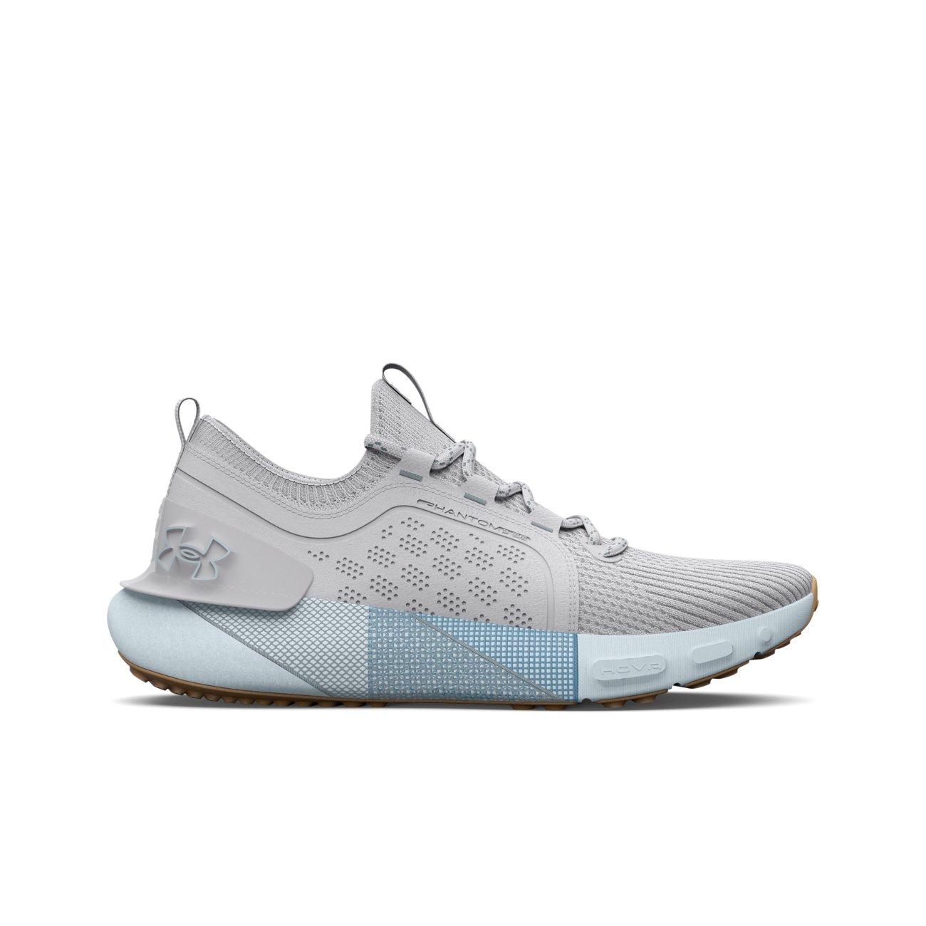 Under Armour HOVR Phantom 3 SE Suede "Halo Gray/Halogen Blue/Harbor Blue" Women's Running Shoe - GREY/BLUE Thumbnail View 1