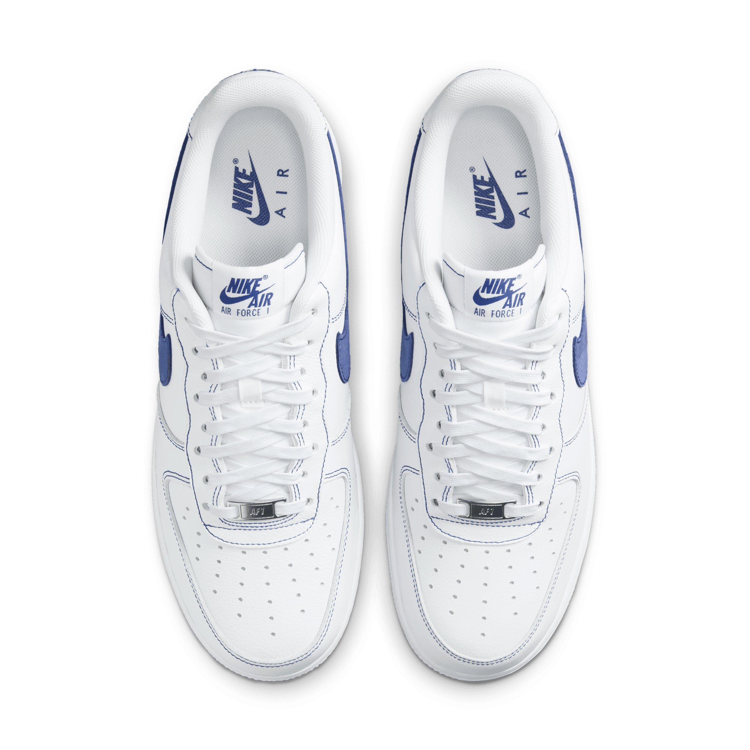 Nike Air Force 1 '07 LV8 "White/Deep Royal Blue" Men's Shoe - WHITE/ROYAL Thumbnail View 4