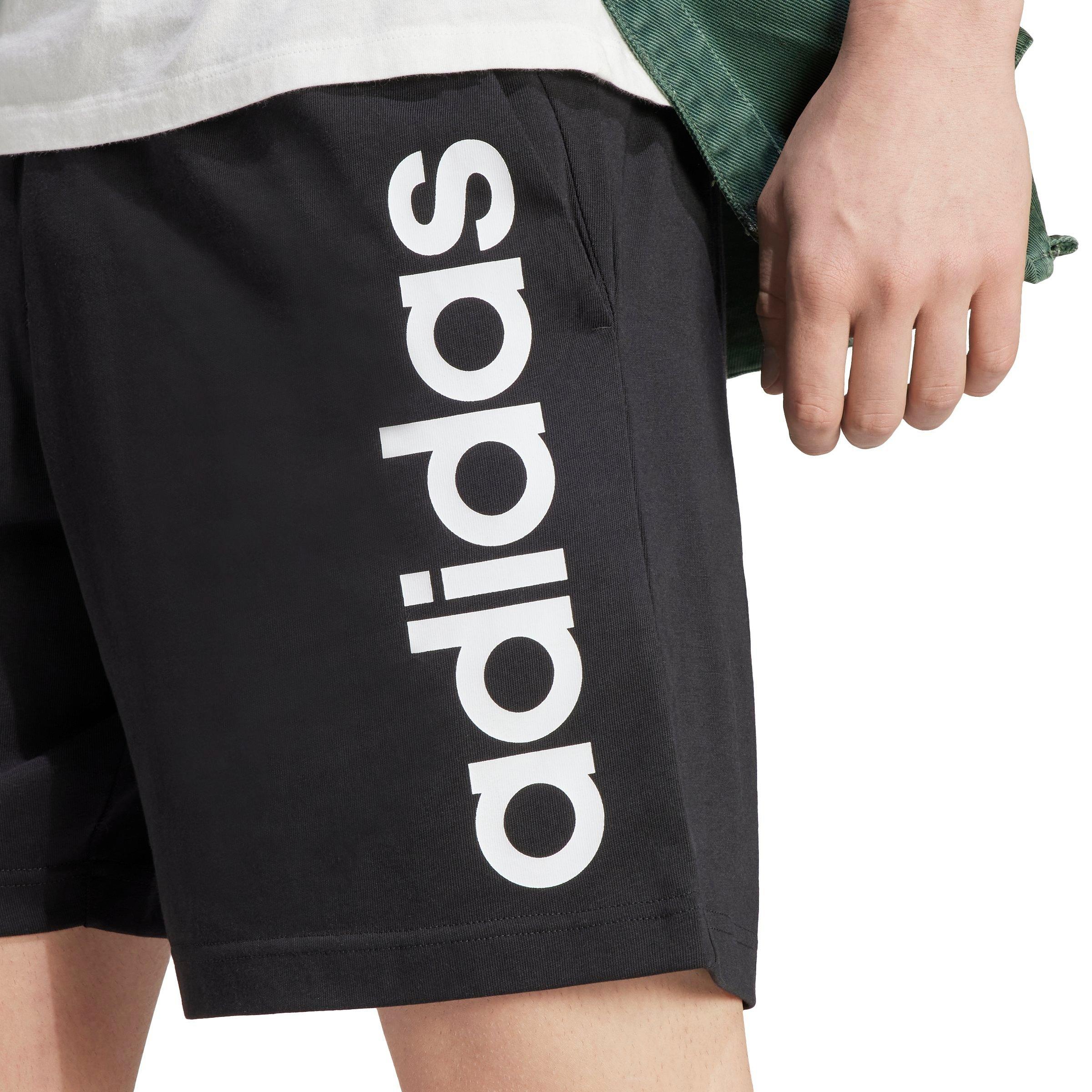 adidas Men\'s AEROREADY Essentials City | Hibbett Linear Jersey Shorts-Black - Gear Single Logo