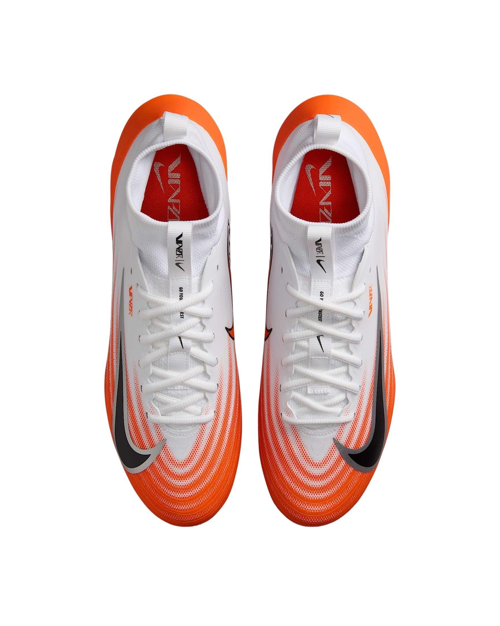 Nike Vapor Pro 1 "White/Safety Orange/Metallic Silver/Black" Men's Football Cleat - WHITE/ORANGE/SILVER/BLACK Thumbnail View 4