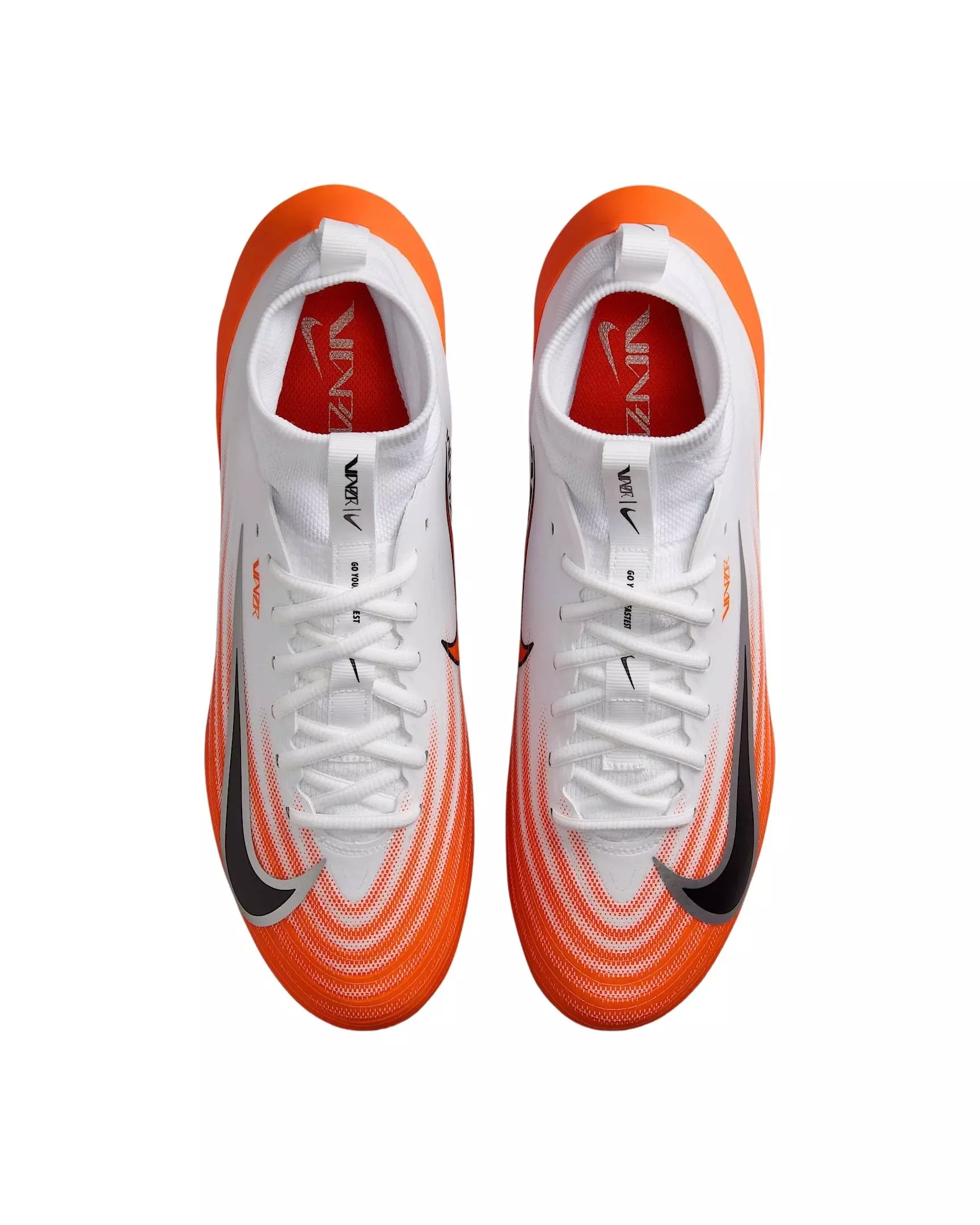 Nike Vapor Pro 1 "White/Safety Orange/Metallic Silver/Black" Men's Football Cleat - WHITE/ORANGE/SILVER/BLACK
