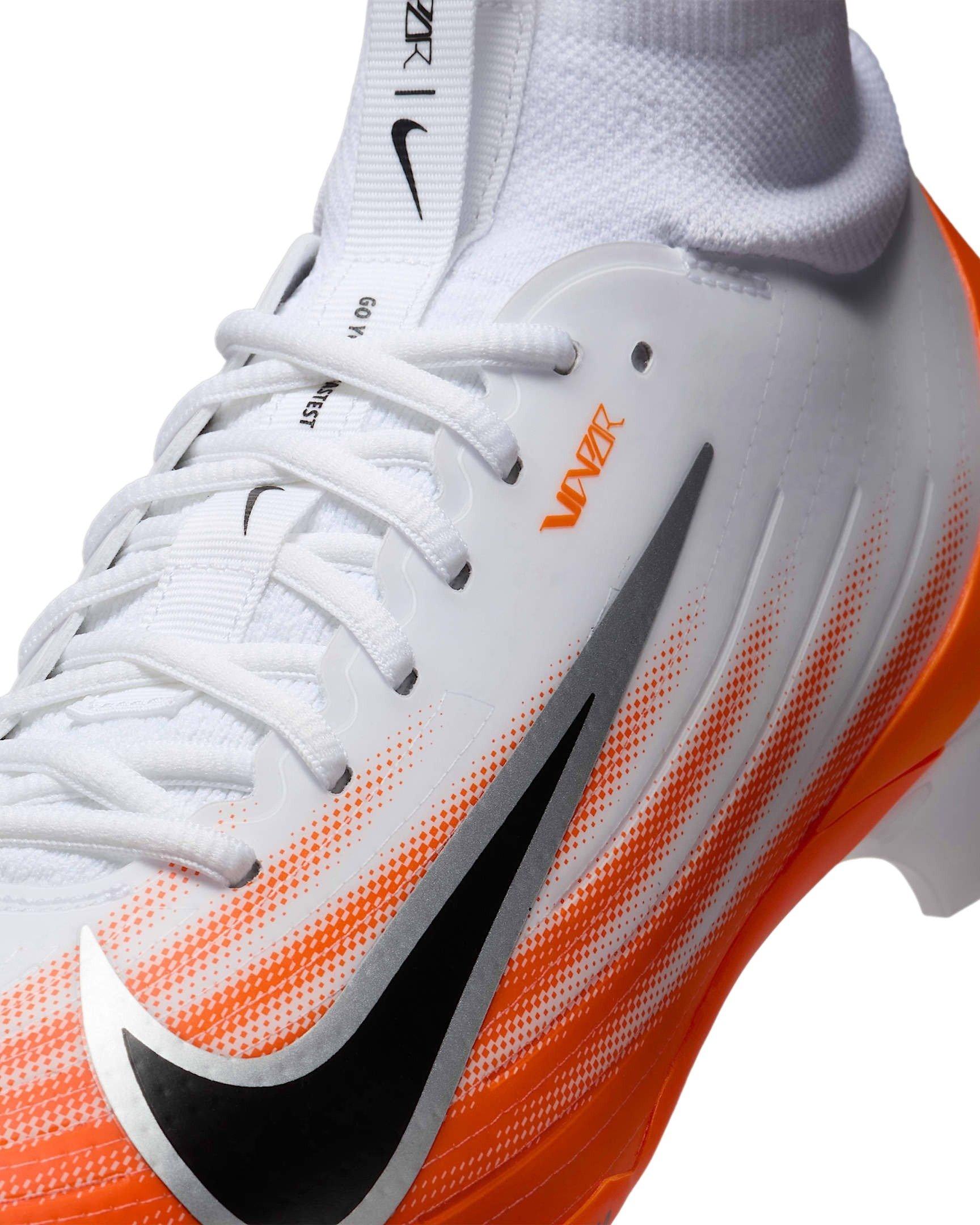 Nike Vapor Pro 1 "White/Safety Orange/Metallic Silver/Black" Men's Football Cleat - WHITE/ORANGE/SILVER/BLACK Thumbnail View 7
