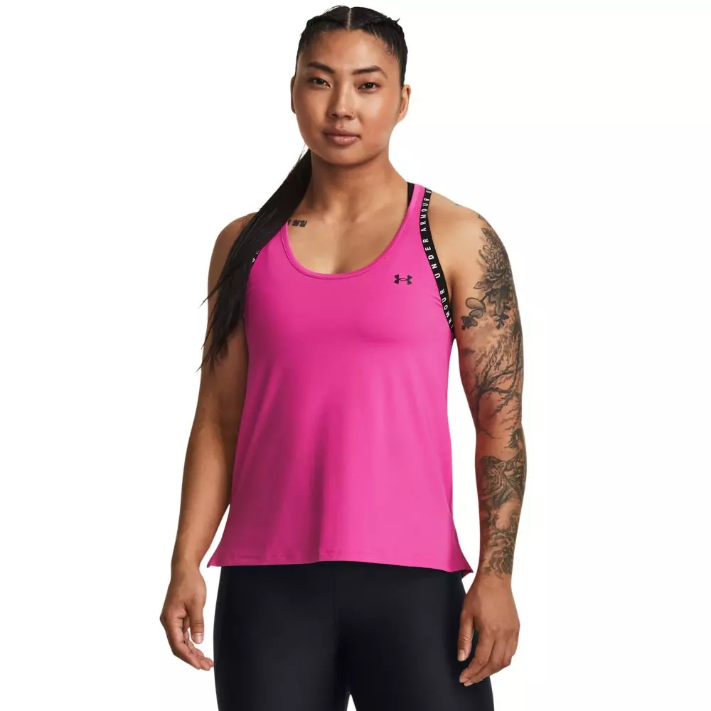 Under Armour Women's Knockout Tank -Pink/White - PINK/WHITE