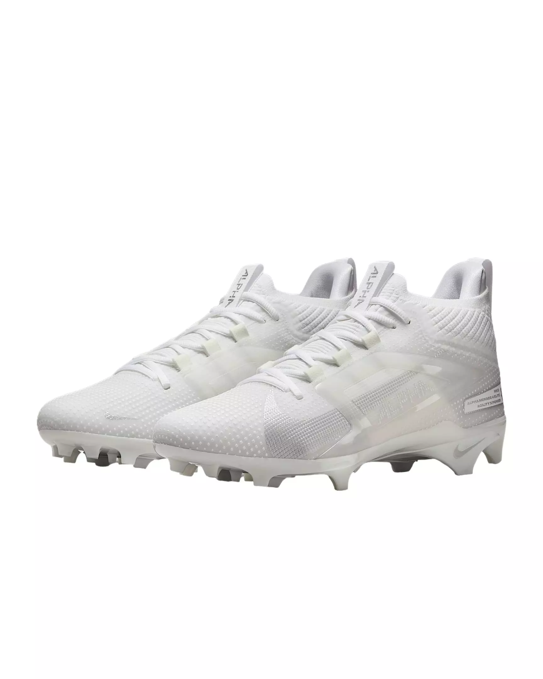 Nike Alpha Menace 4 Elite "White/Metallic Silver" Men's Football Cleat - WHITE/SILVER
