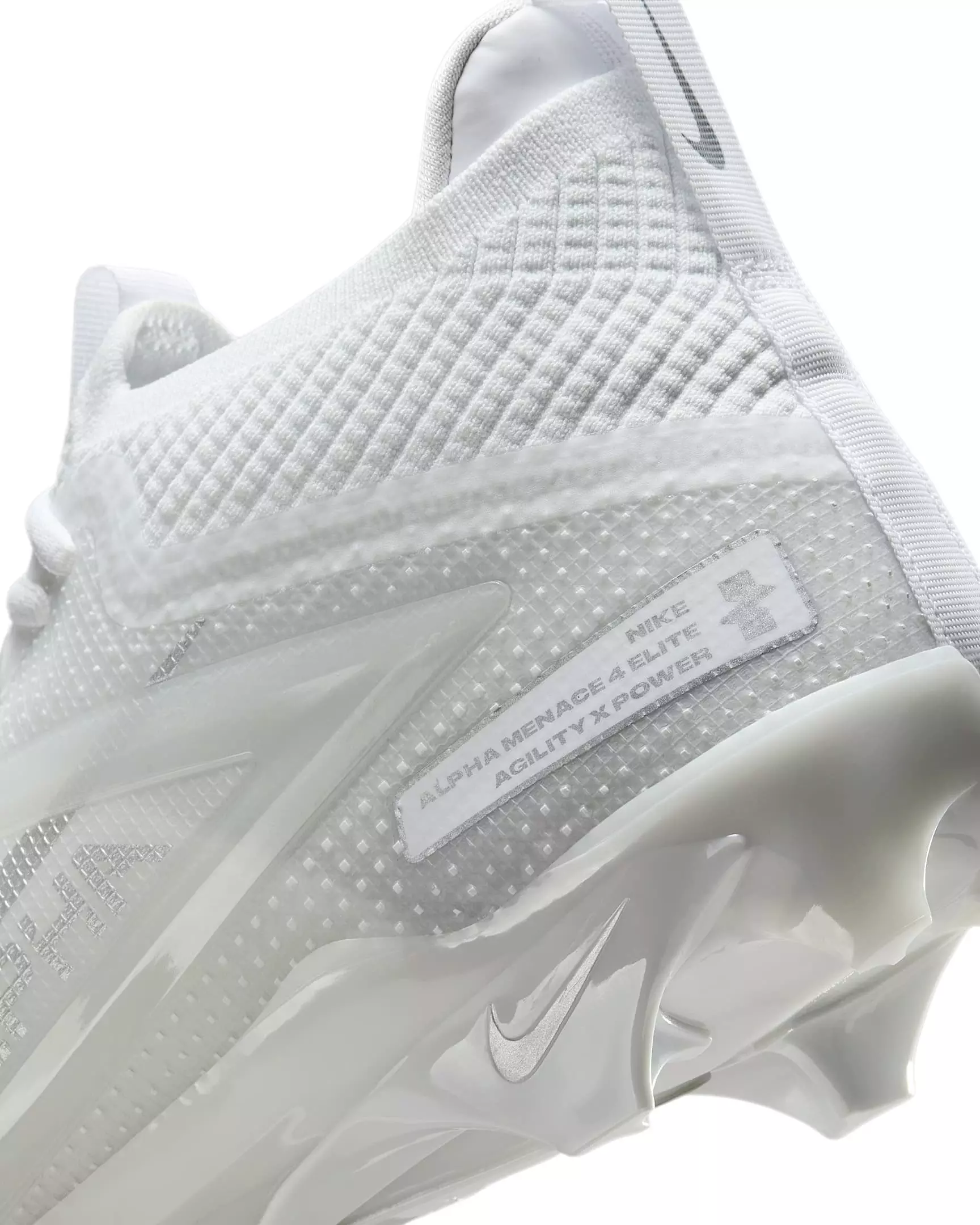 Nike Alpha Menace 4 Elite "White/Metallic Silver" Men's Football Cleat - WHITE/SILVER