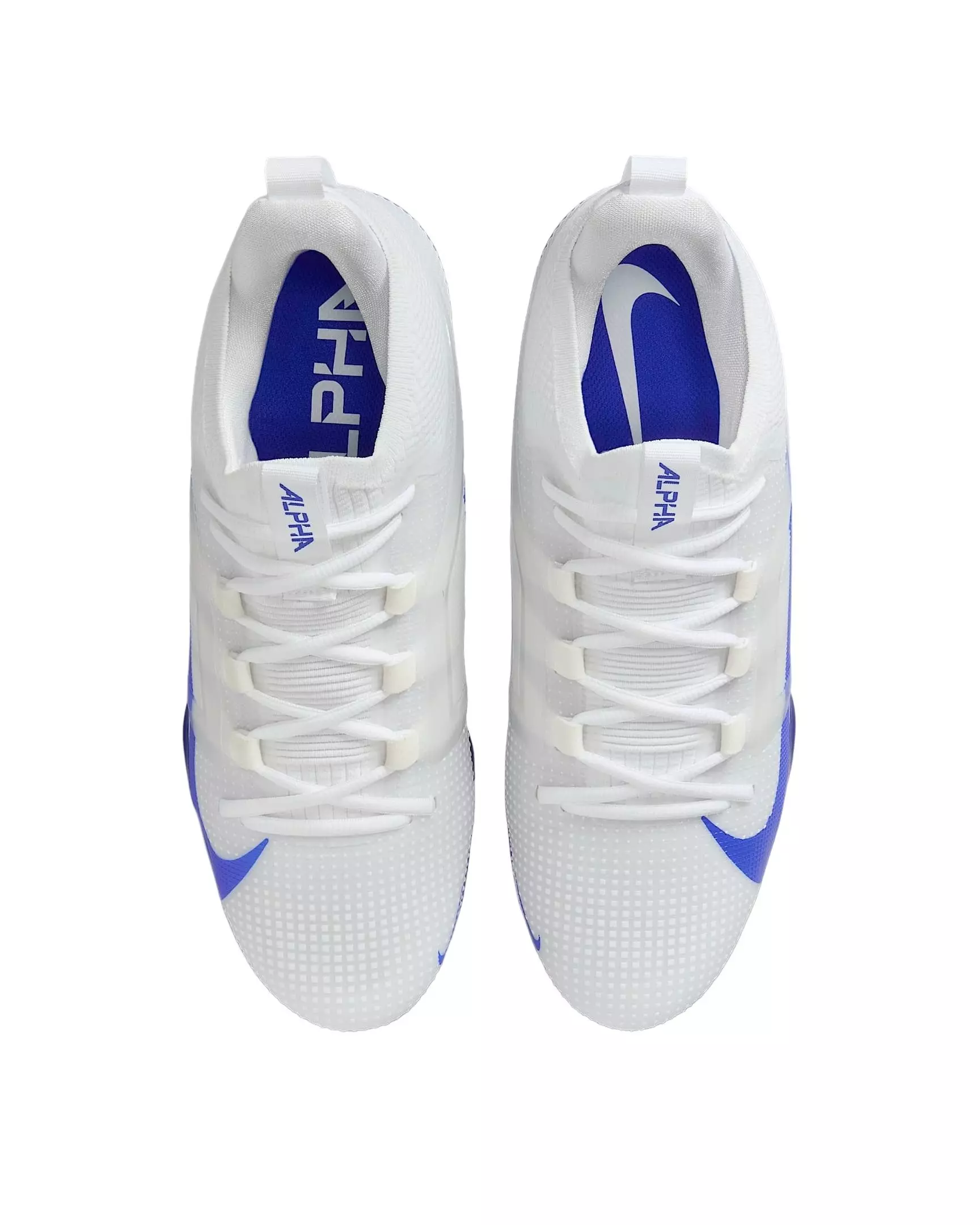 Nike Alpha Menace 4 Elite "White/Hyper Royal/Photon Dust/Hyper Royal" Men's Football Cleat - WHITE/ROYAL/DUST/ROYAL