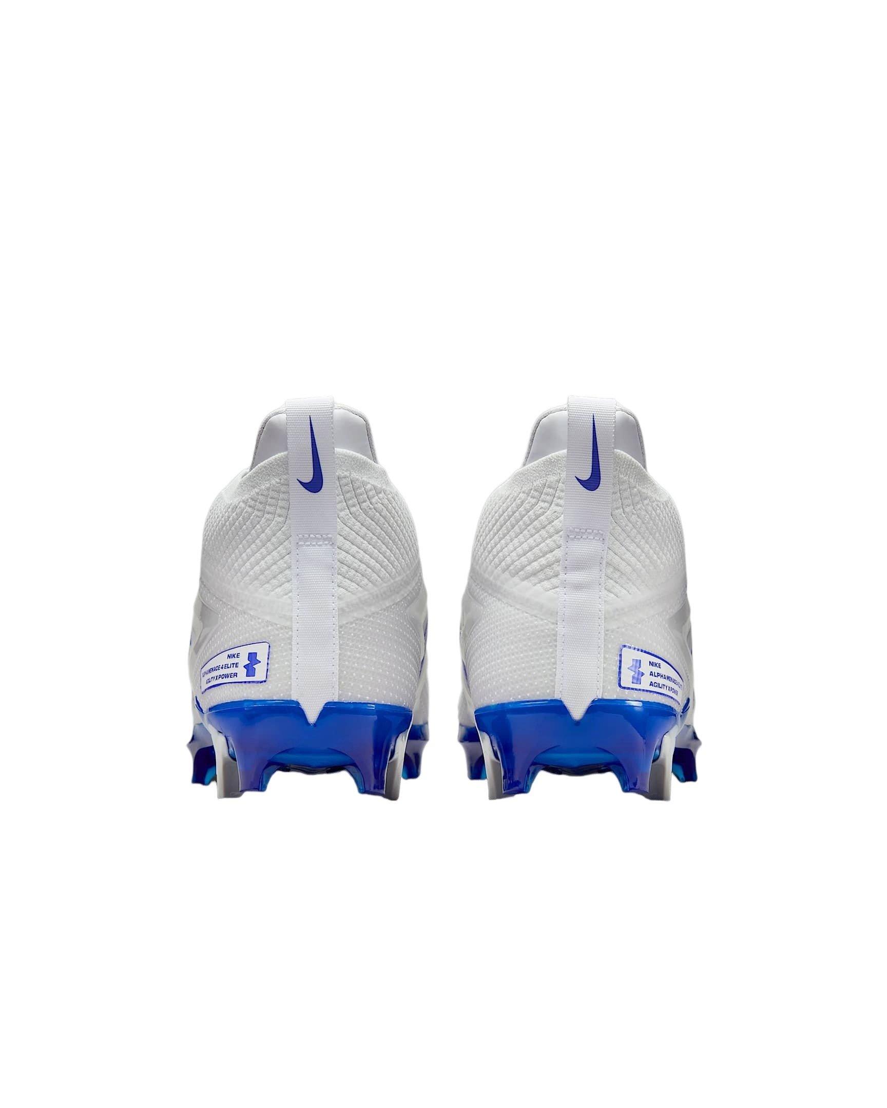 Nike Alpha Menace 4 Elite "White/Hyper Royal/Photon Dust/Hyper Royal" Men's Football Cleat - WHITE/ROYAL/DUST/ROYAL Thumbnail View 5