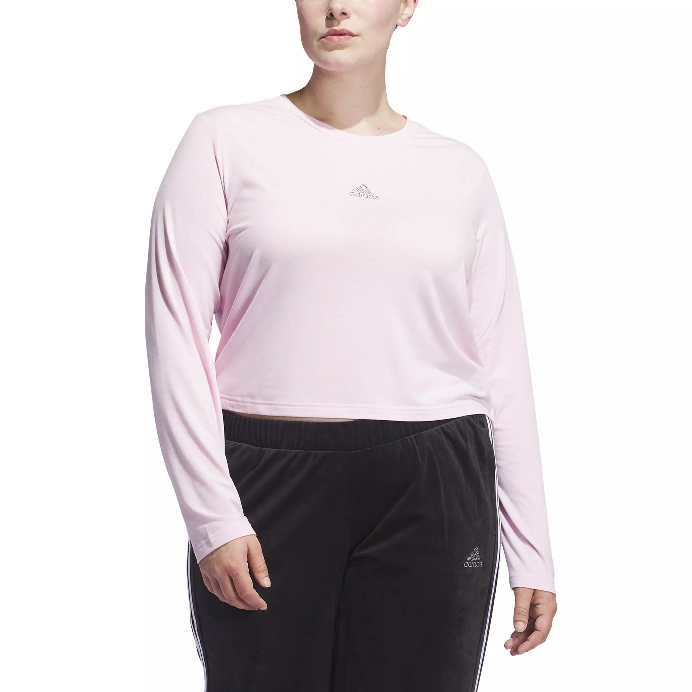 adidas Women's Y2K Glam Long-Sleeve Tee - Pink - PINK