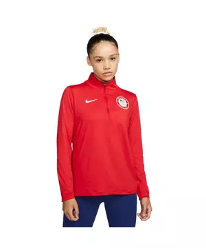 comedia Mago varonil Nike Women's Team USA Element 1/2-Zip Running Top-Red