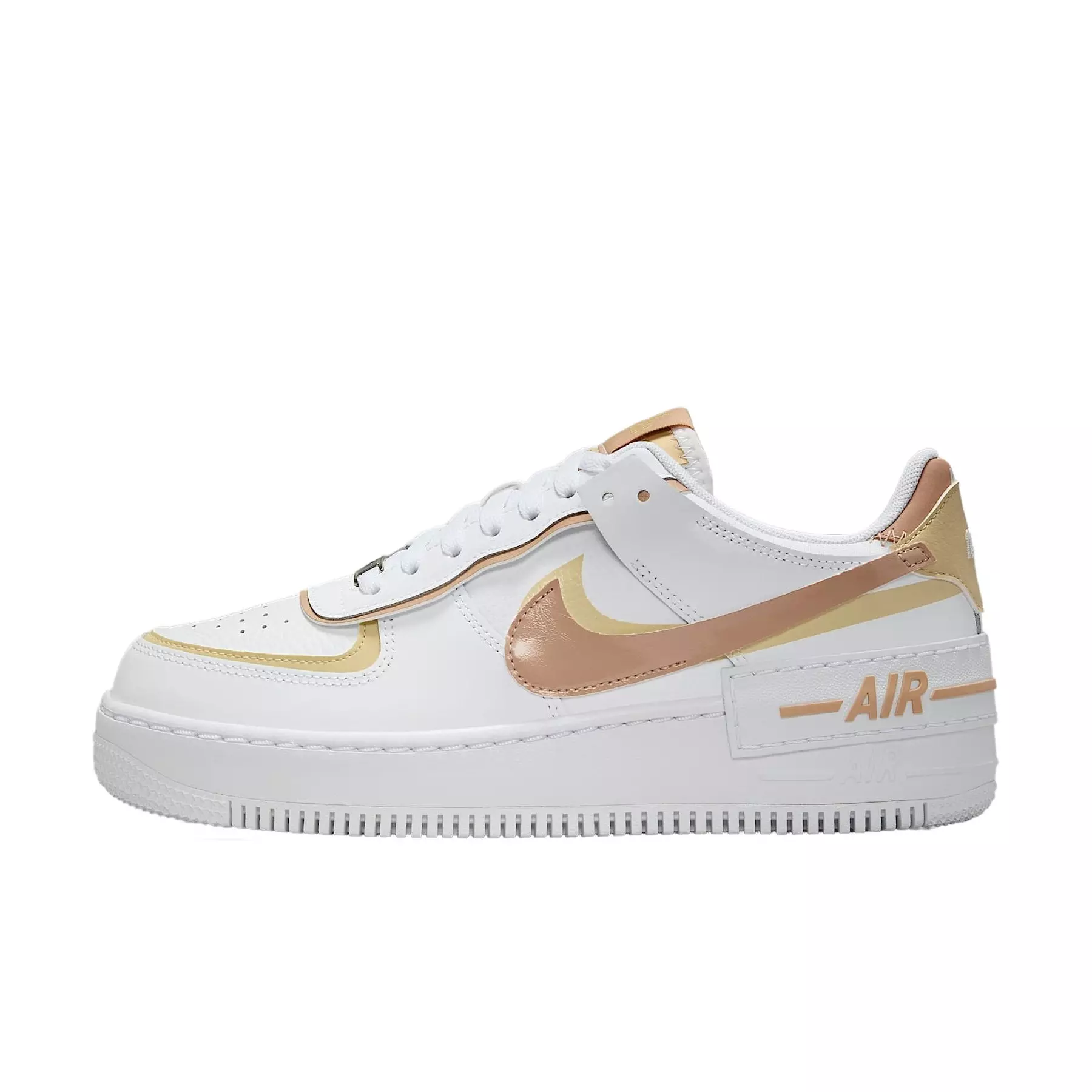 Nike Air Force 1 Shadow "White/Team Gold/White/Hemp" Women's Shoe - WHITE/GOLD/WHITE/HEMP