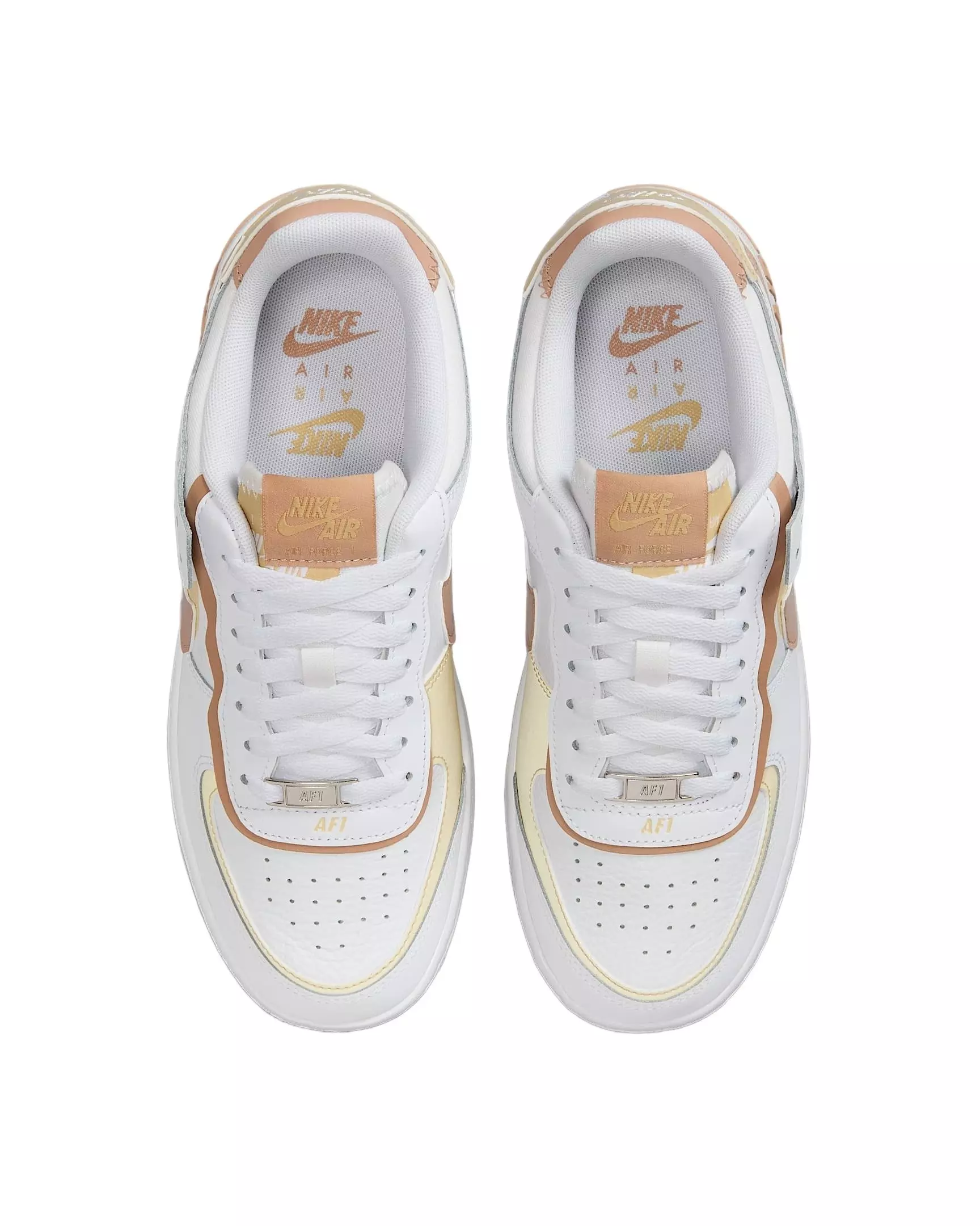 Nike Air Force 1 Shadow "White/Team Gold/White/Hemp" Women's Shoe - WHITE/GOLD/WHITE/HEMP