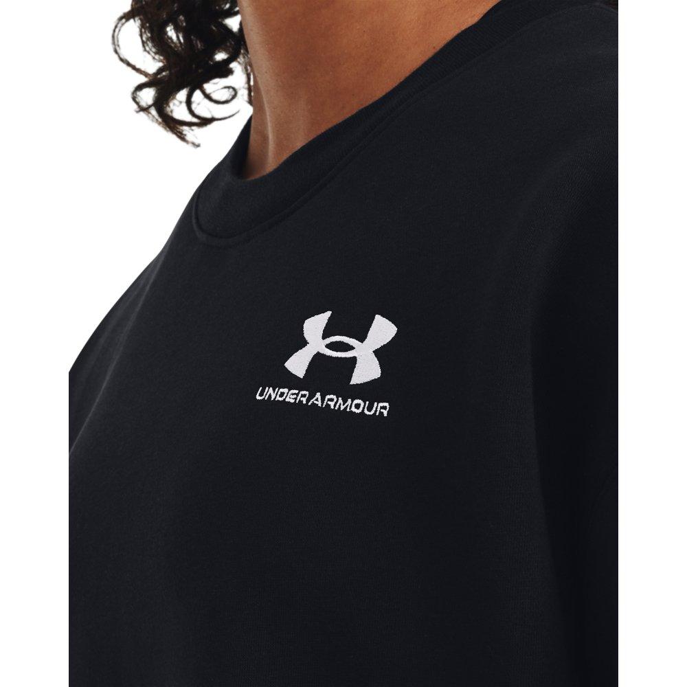 Under Armour Women's Essential Fleece Over-Sized Crew Sweatshirt - BLACK/WHITE Thumbnail View 4